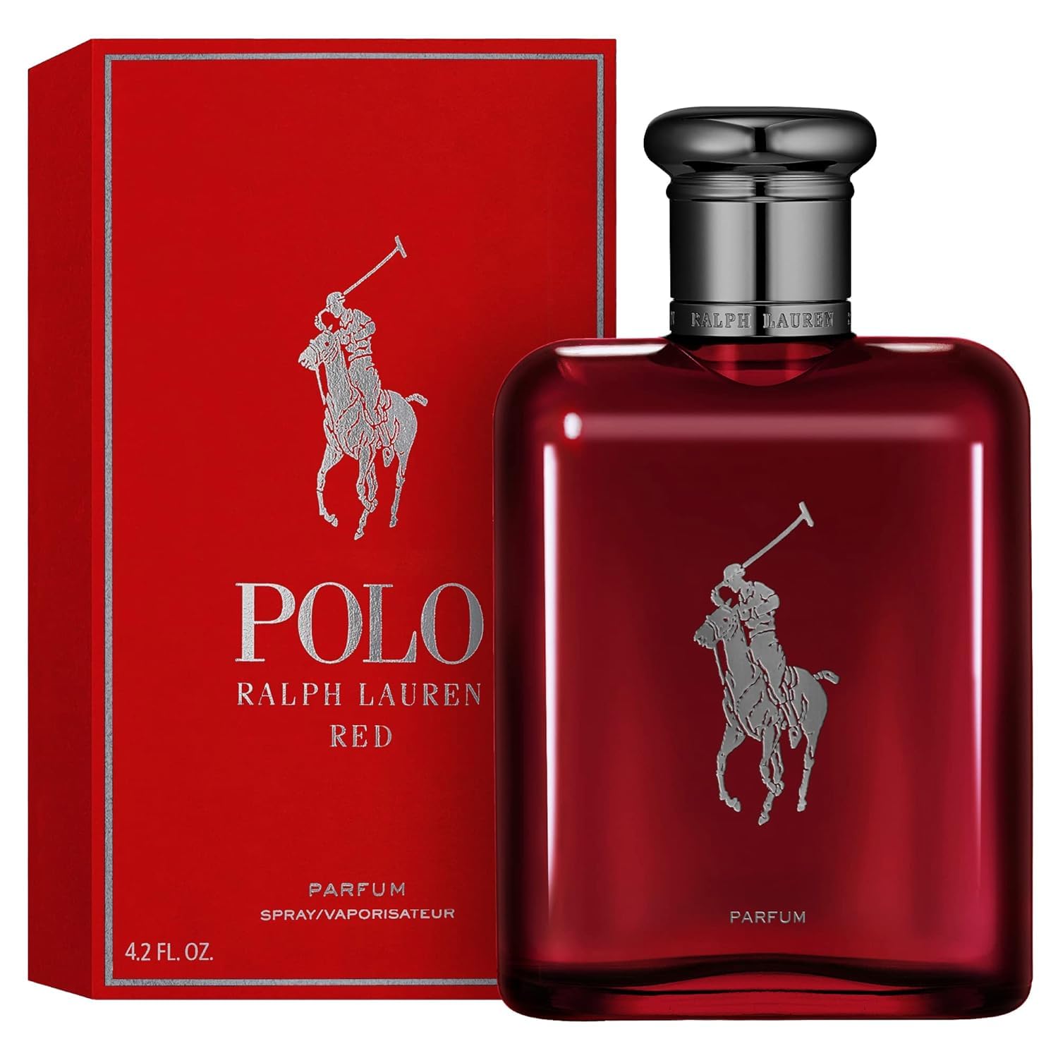 Ralph Lauren Polo Red Parfum Uomo, Profumo Uomo Ambrato e Legnoso, Fragranza Intensa e Avvolgente, Note di Legno di Cedro, Assenzio e Iris, A Lunga Durata, Profumo Maschile di Lusso