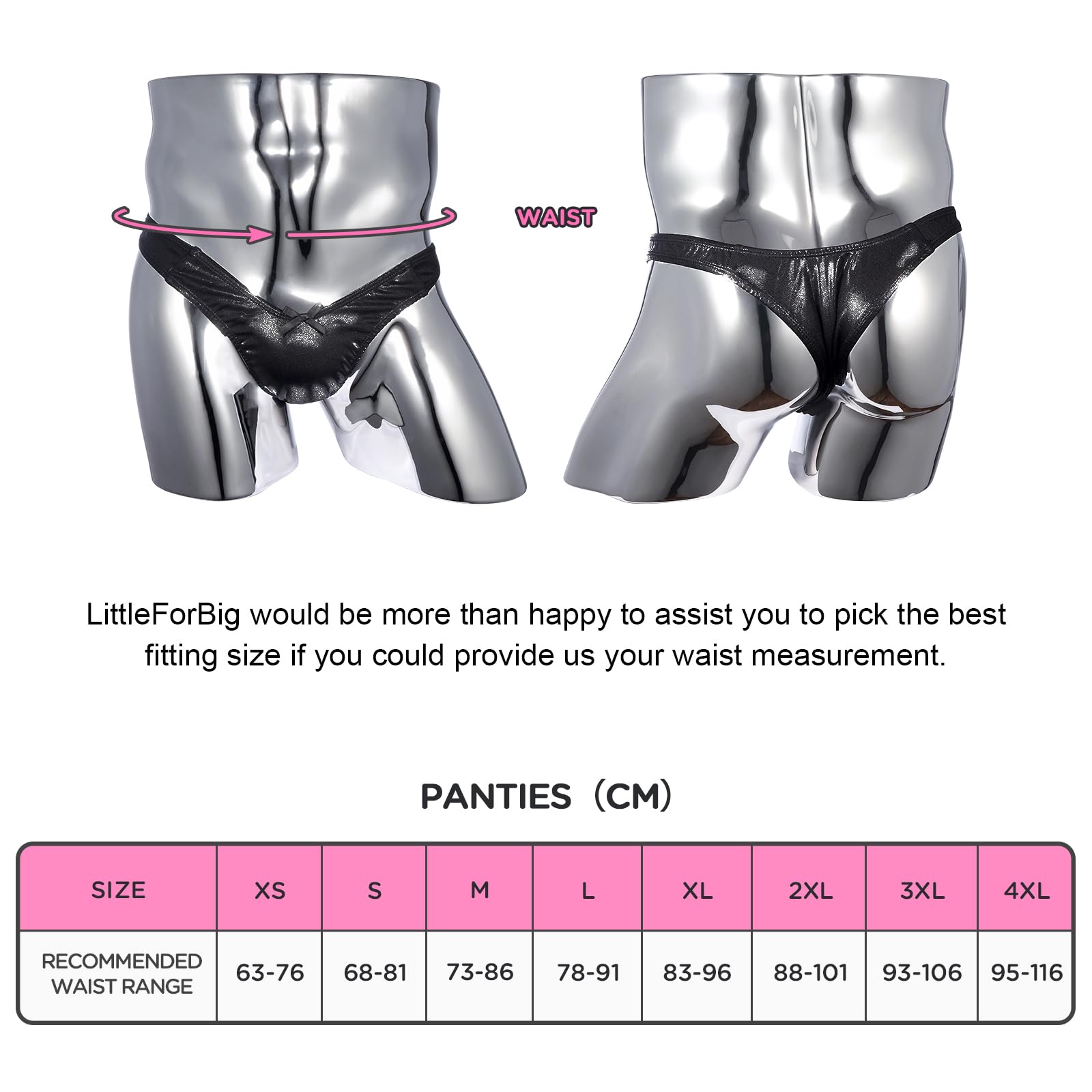 LittleForBig Kleines Geheimnis Tanga Tucking Gaff Höschen Glänzende Metallic Verstecken Gaff Shaping Slip für Crossdresser Transgender Individuen
