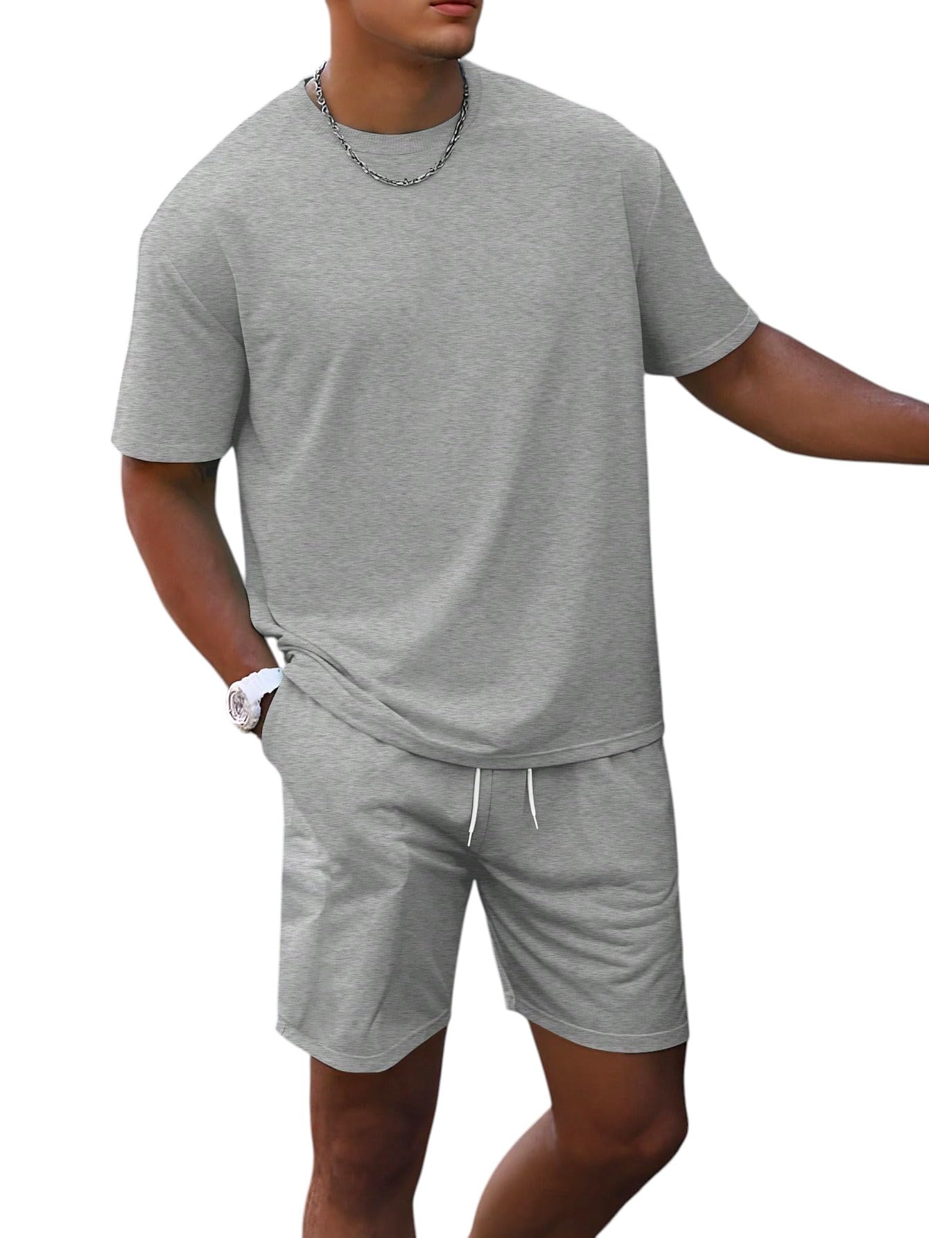 dockstreet Men’s Oversized Co-ord Set Trending casual wear/Comfortable Lounge wear set with oversized T-shirt and Shorts-picture-44