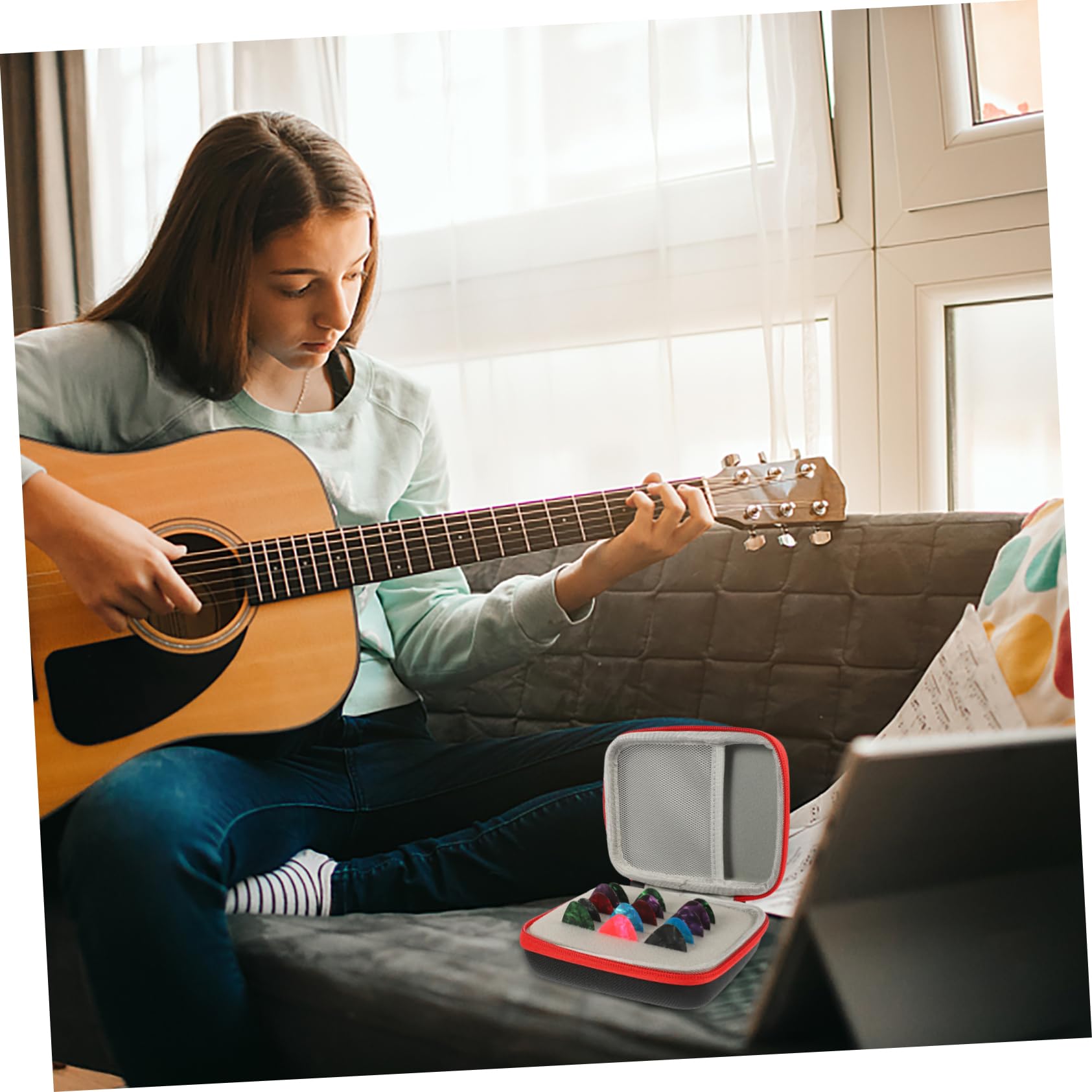 TOYANDONA 2sets Plettri Per Chitarra Con Contenitore Organizer Plettri Misti Design Ergonomico Per Strumming Confortevole e Duraturo