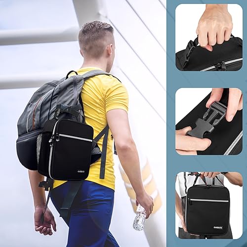 Miniatura 6 de Bolsa de almuerzo duradera con aislamiento térmico reutilizable para adultos, bolsa de almuerzo duradera y reutilizable para adultos (negro y blanco)