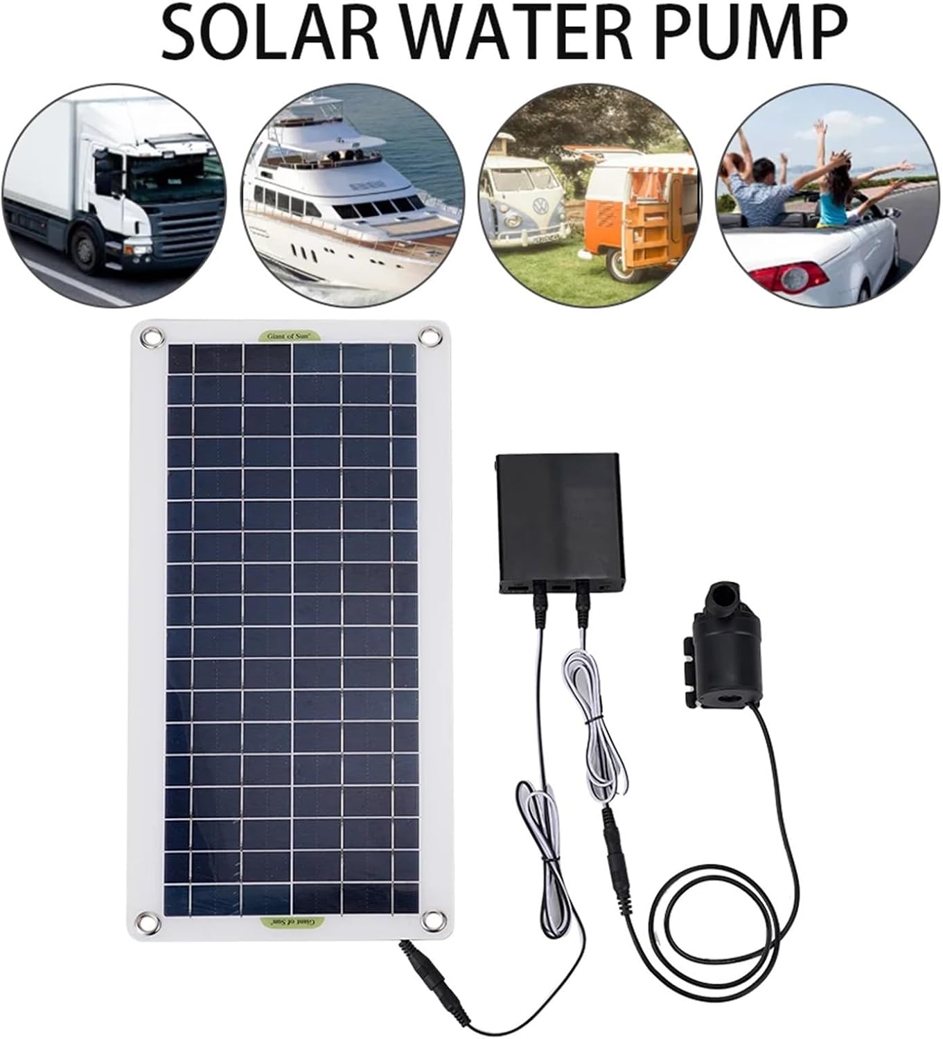 50W 800L/H Brushless Solar Power Water Pump Set Ultra-quiet Submersible Motor Fish Pond Garden Fountain Decoration(Without Battery)