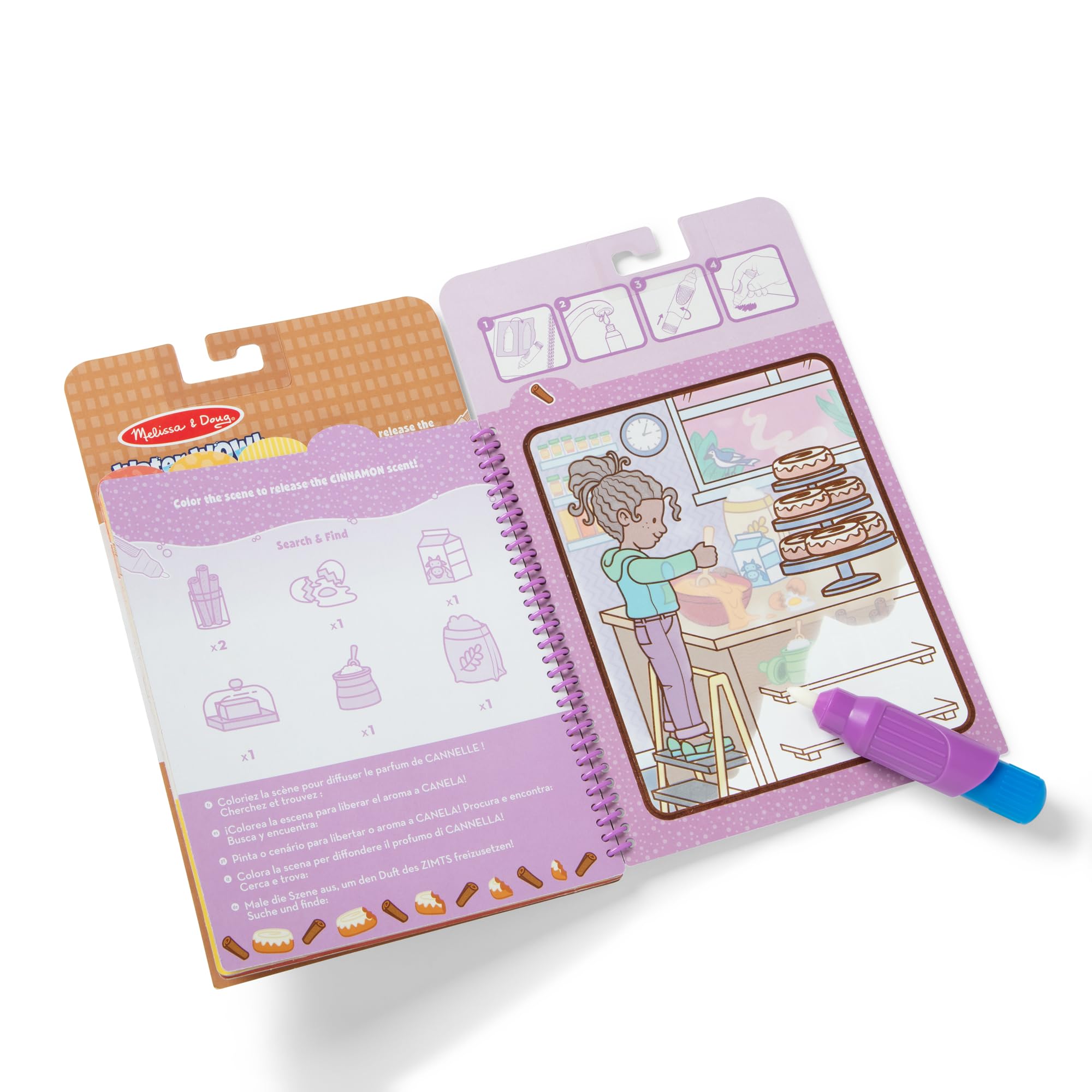 Melissa & Doug - Water Wow! Scented! Cukierki: tablica i długopis wielokrotnego użytku, 5 stron wielokrotnego użytku Magic Water do malowania wodą - 6074517 - Rzemiosło dla dzieci, prezent dla dzieci