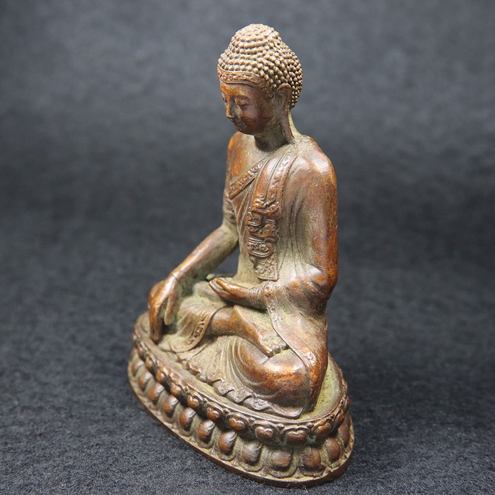 Latón Estatua de Buda de Interior Buda Decoración, Antique Copper Shakyamuni Buddha Statue,Brass Handmade Buddhism Sculpture Feng Shui Figurines Home Decorations