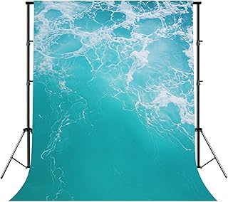 Photography Backdrop Photography Background Sea Waves Ocean Wave Splashing Water Blue Water Leave Space to Write for Photoshoot Portrait Photo Studio Video Prop Birthday Party Booth Decor 10x8ft