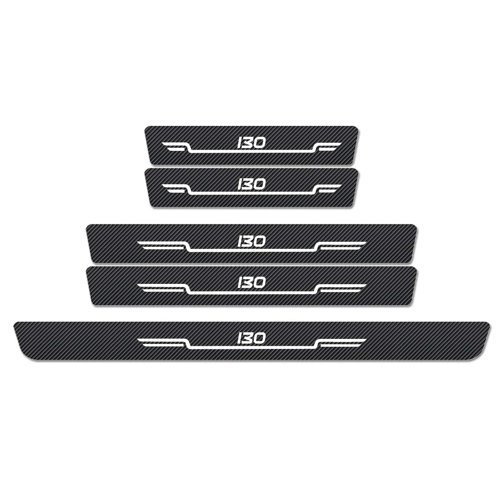 WXH97F Car Door Sill Protector Scuff Plates for Hyundai i30, Carbon Fibre Effect Door Step Guard, Rear Boot Bumper Strip, Self-Adhesive Anti-Scratch Protection Sticker