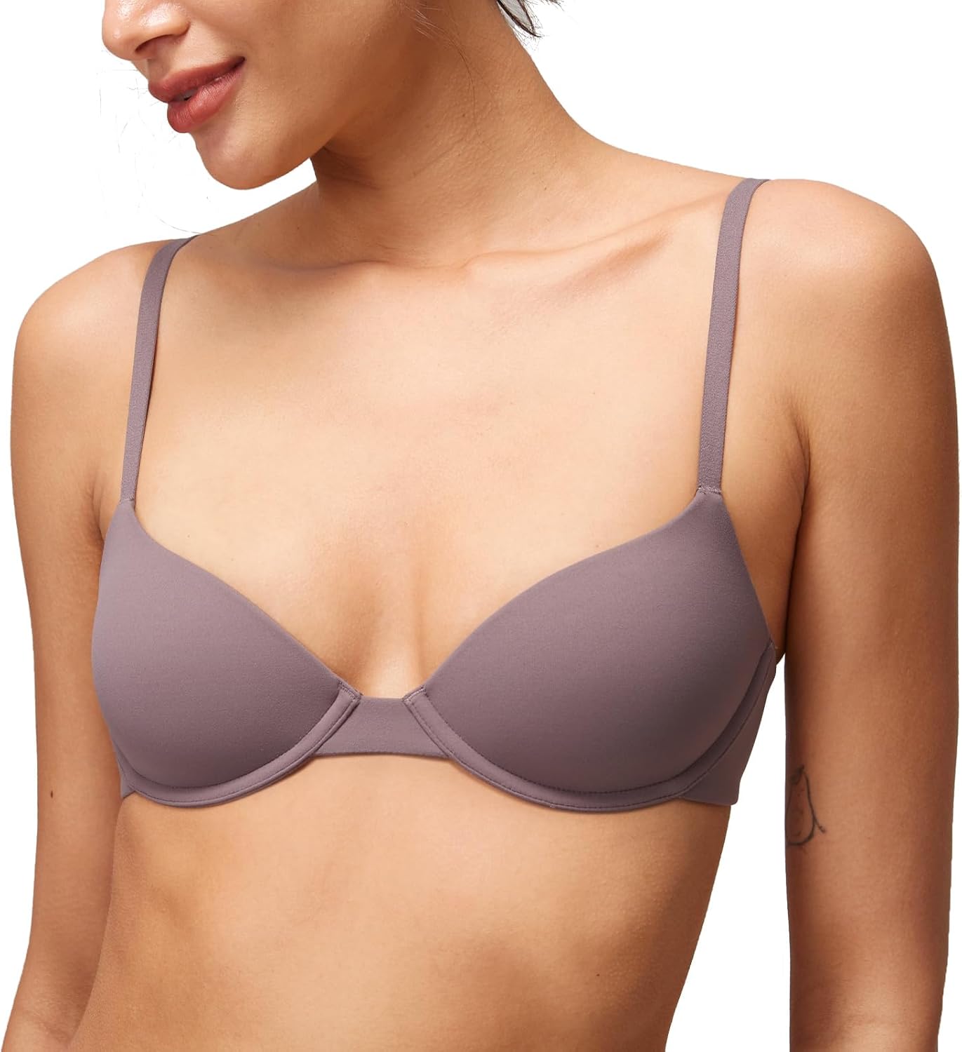 T-Shirt Bras for Women Small Breasted Demi Underwire Lightly Lined Bras 32AA-38A