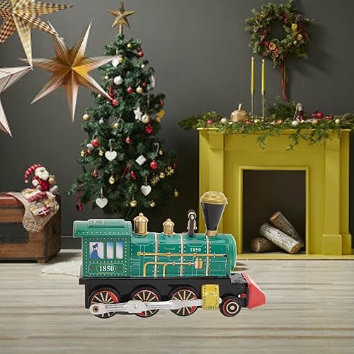 Miniatura 8 de Juguete de locomotora de relojería, hecho a mano, vintage, retro, tren de viento, juguete de metal de hojalata, colección de regalo para adultos y