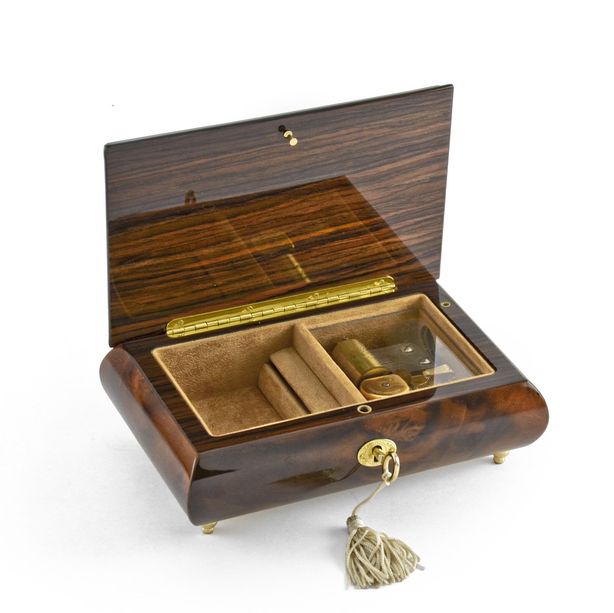 Exquisito con tallo único blanco Rose Musical joyería Caja, 430. Where Have All the Flowers Gone