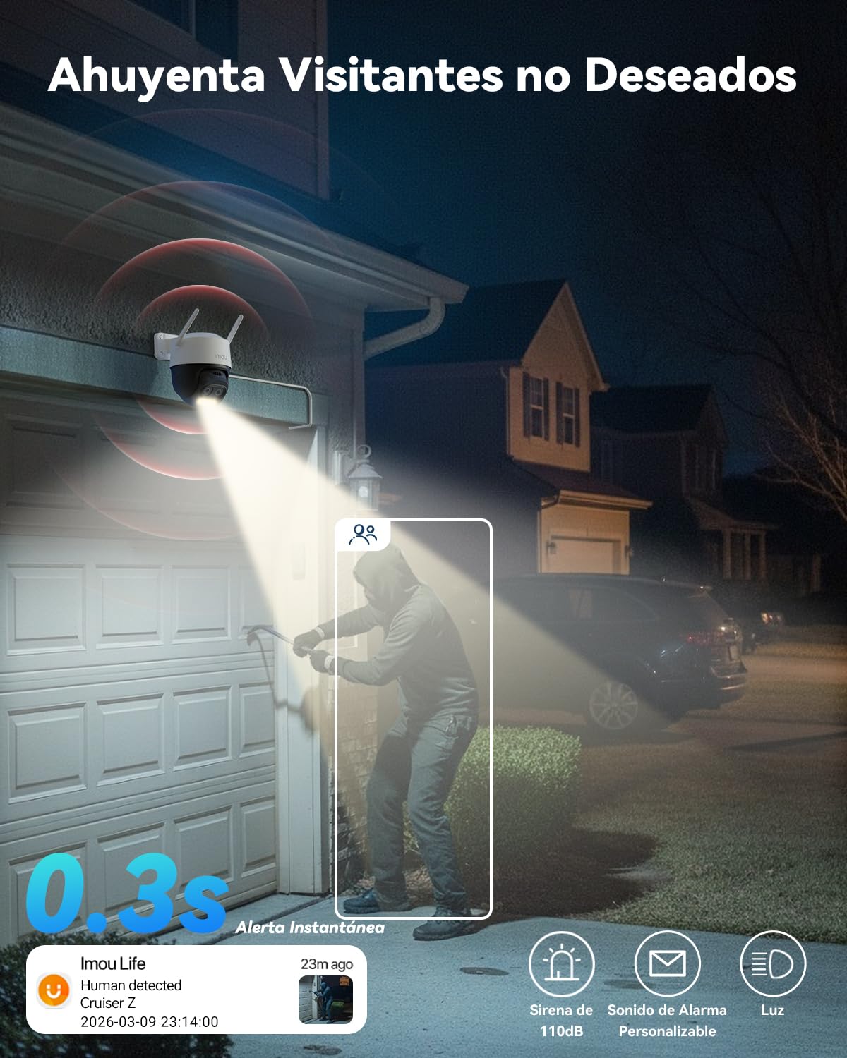 Imou 3K 5MP Cámara Vigilancia WiFi Exterior Doble Lente con Zoom Híbrido12X | 360° PTZ, Visión Nocturna en Color 56m, Detección de Humano/Vehículo, Seguimiento Automático, Audio Bidireccional, IP66