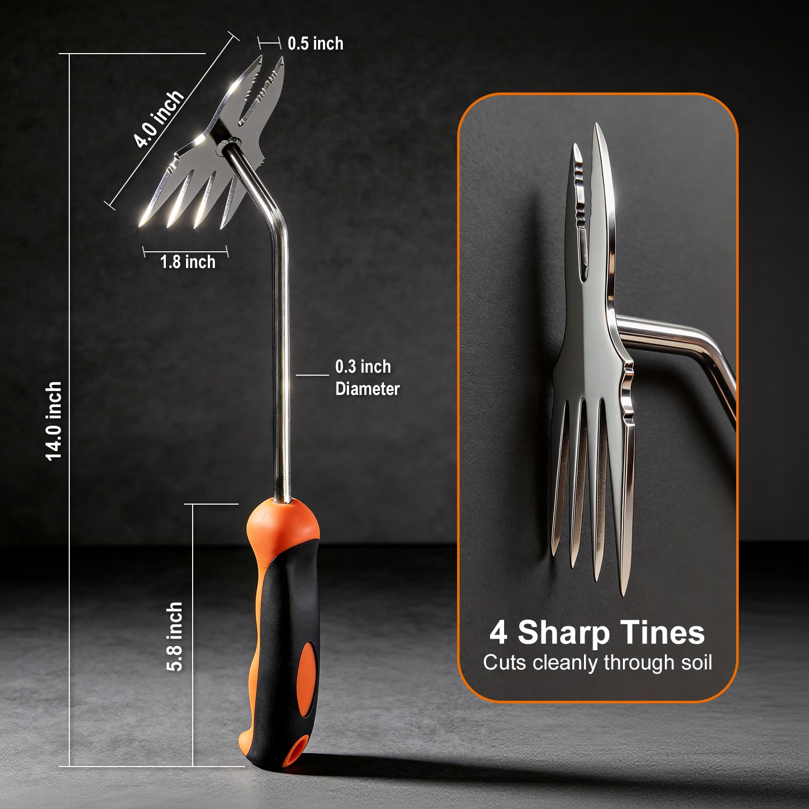 Hand Weeder Puller Tool, Heavy Duty Stainless Steel Root Removal Tool with Ergonomic Non-Slip Handle Manual Pusteblume Remover for Garden Lawn Yard Handheld Weeding Tool for Deep Roots, 2 Pack