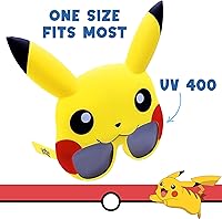 Vista 8 de Sun-Staches Pokémon Pikachu - Lentes de sol oficiales de Lil para niños, accesorio para disfraz con lentes UV400, máscara amarilla Pikachu