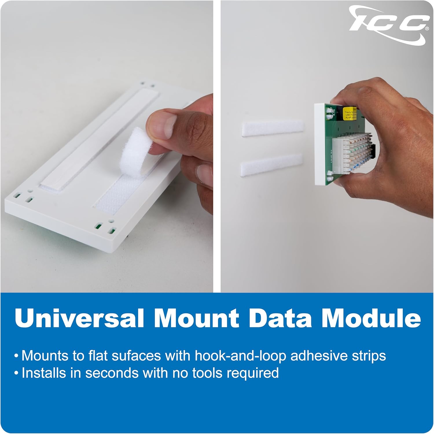 ICC Telephone Expansion Module, RJ-31X, 8 Ports, Adhesive Mount (10 Units)