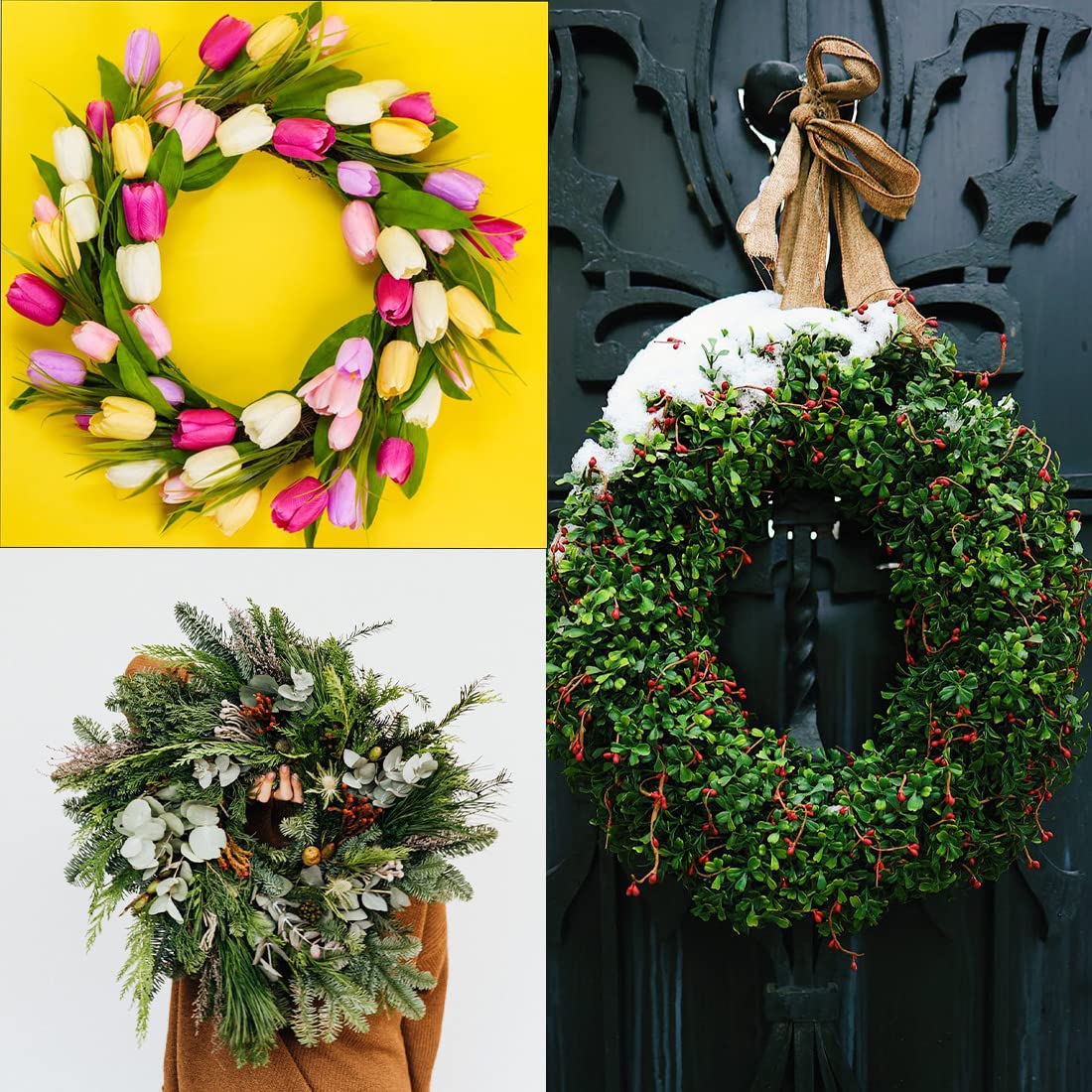 SHBAOCH 20 stuks metalen ringen om te knutselen, decoratie, 10/12/15/18/20 cm, zilveren draadringen, ophangen voor dromenvanger, knutselen, bruiloftskransdecoratie, wandbekleding, bloemendecoratie