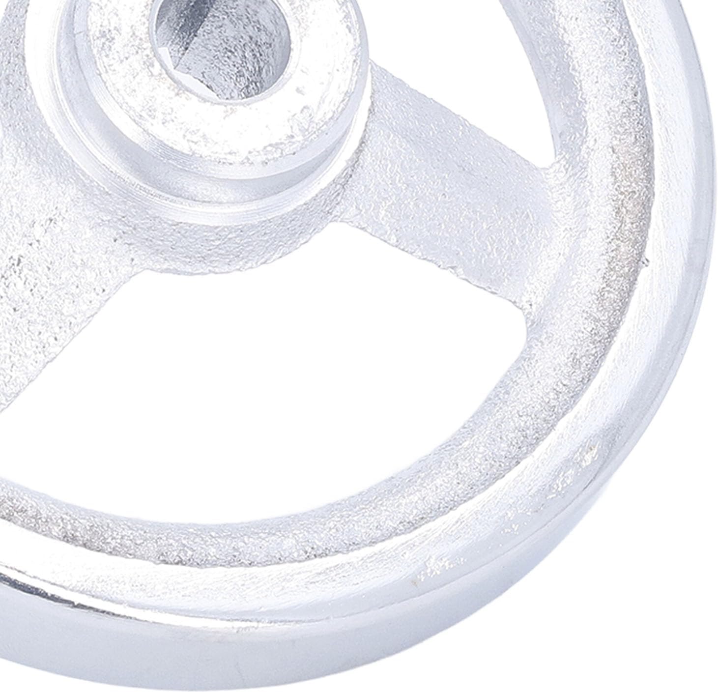 ViaGasaFamido Rotary Handwheel OD 3.9inch ID 0.5 inch 3 Spoke Hand Wheel Cast Iron Round Handwheel Silver for Lathe Milling Machine Screw Rod
