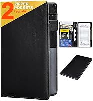 Vista 12 de Libros de servidor para camareras – Libro de camarero de cuero, cartera de servidor con bolsillo con cremallera, lindo organizador de libros