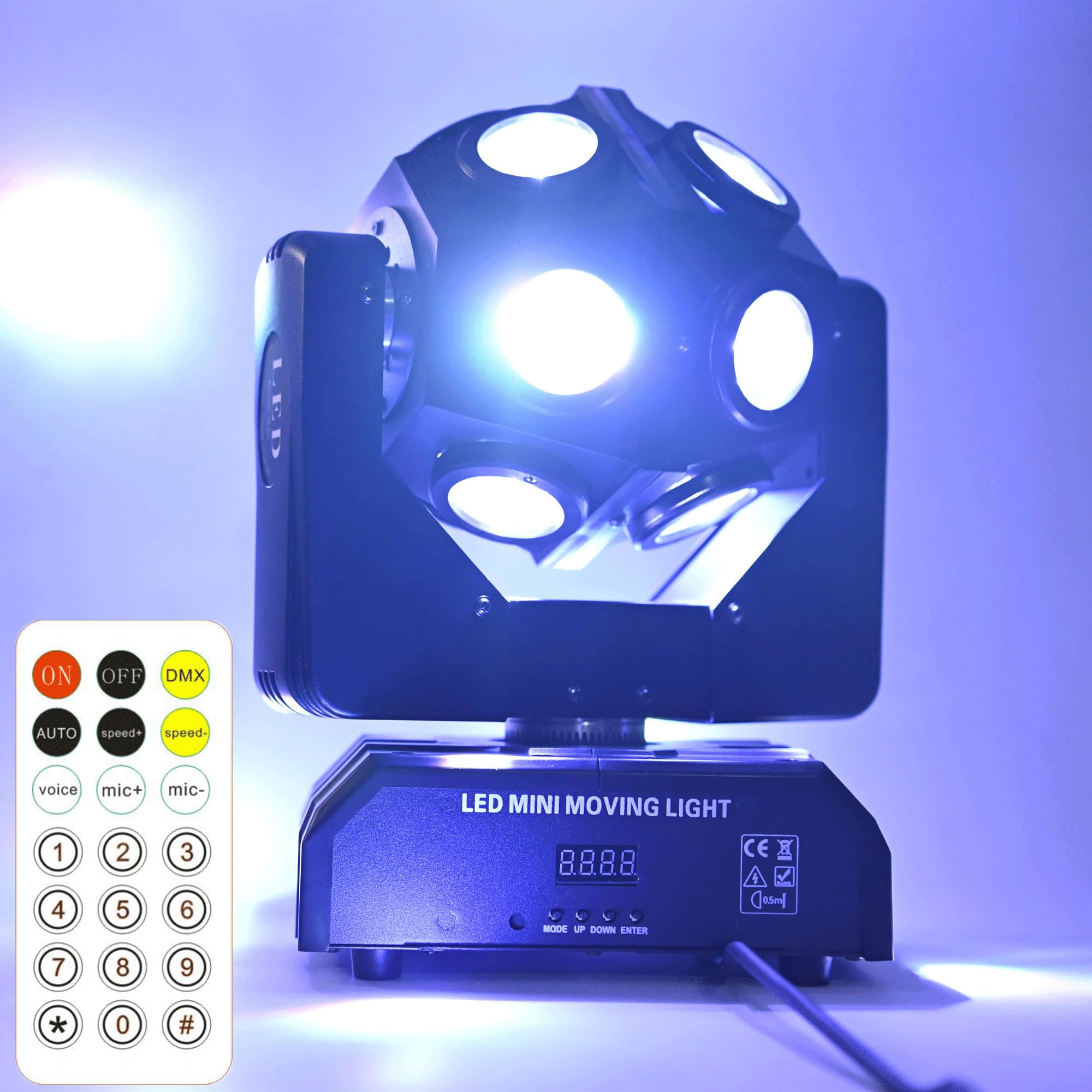 Photo 1 of ***MISSING REMOTE AND CABLE*** Moving Head Stage Light RGBW 12LED Lights Rotating Beam Stage Uplighting Lights for Events Sound Activated DMX512 Light for DJ KTV Disco Party Wedding Concert Christmas Festival