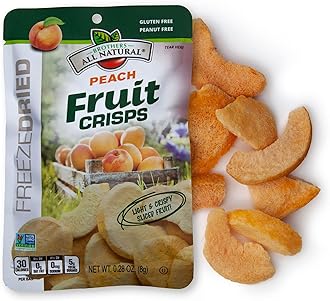Brothers All Natural Freeze Dried Fruit Crisps, Peach, 0.28 Oz (Pack of 24), Made with 100% Fruit, Gluten Free, Soy Free, Vegan, Heathy Snack, Lunch Box Ready