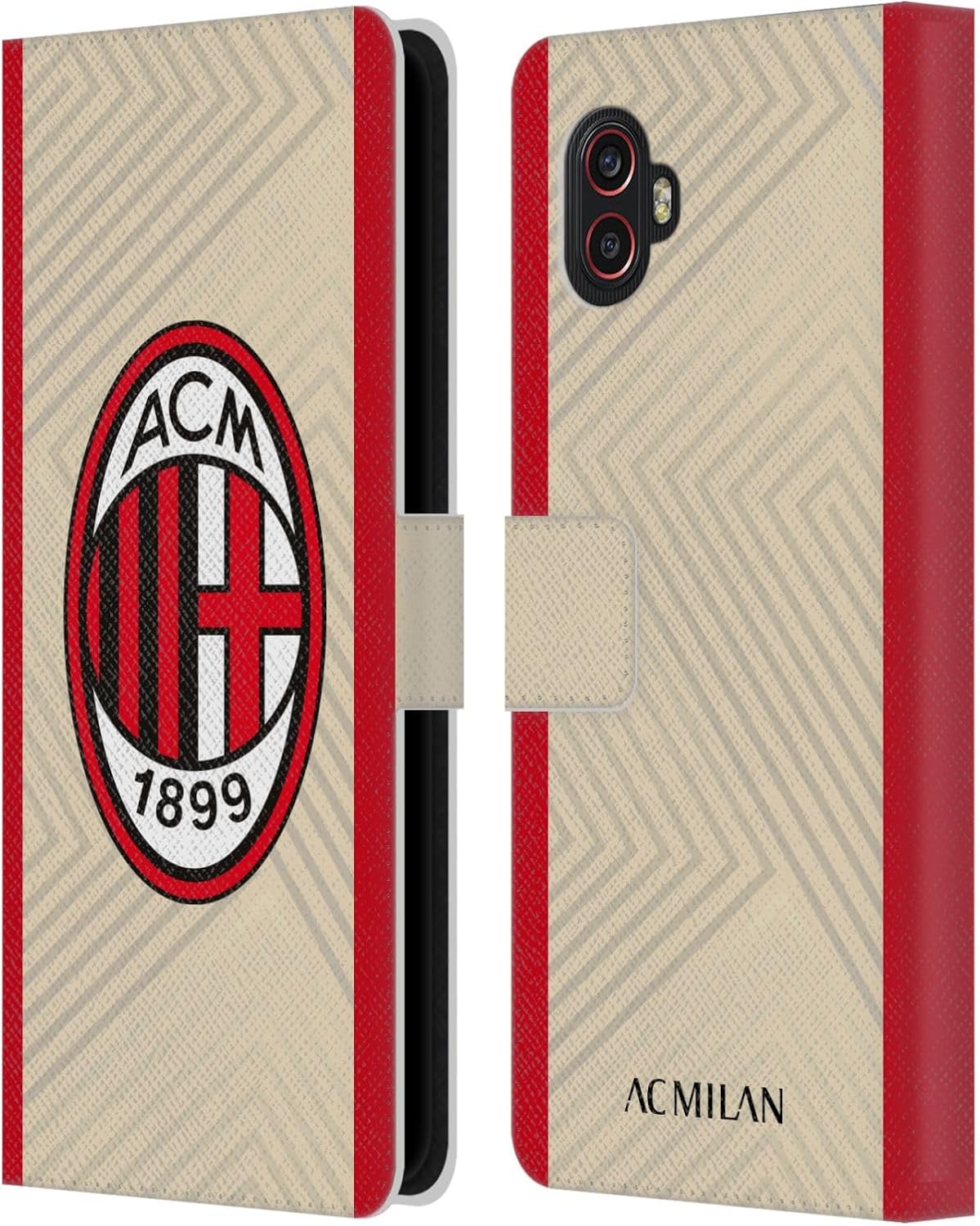 Head Case Designs Officially Licensed AC Milan Away 2021/22 Crest Kit Leather Wallet Case Compatible with Samsung Galaxy Xcover6 Pro/Pro2
