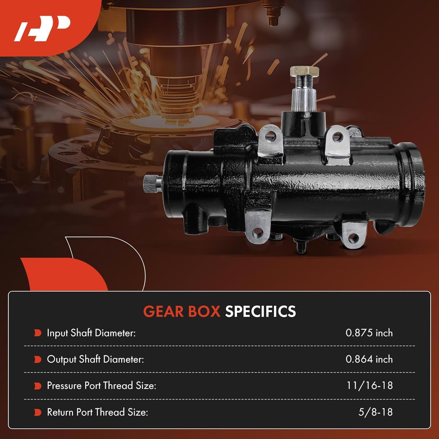 A-Premium - Power Steering Gearbox Gear Box Compatible with Chevrolet Malibu, Camaro, Chevelle, El Camino, Laguna, Monte Carlo & GMC Sprint & Pontiac Firebird, GTO