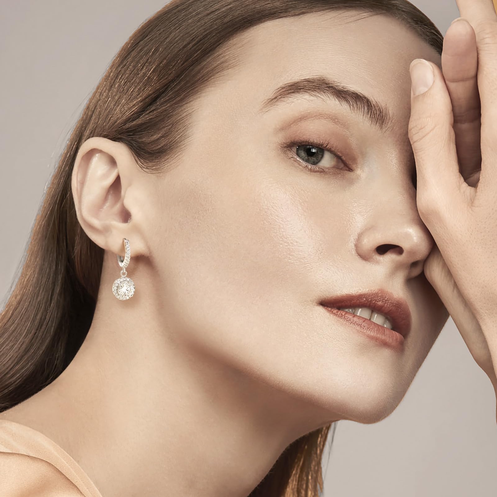 ABSOLUTE - Aretes de moissanita para mujer, regalo para ella, aretes de plata de ley 925 para mujeres y hombres, color D, claridad VVS1, aretes de moissanita para mujeres y niñas, promesa de