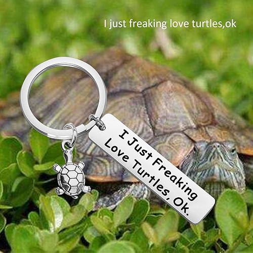 Miniatura 5 de BEKECH Llavero Tortugas I Just Freaking Love Turtles OK Llavero Playa Tortuga Marina Animal Joyería