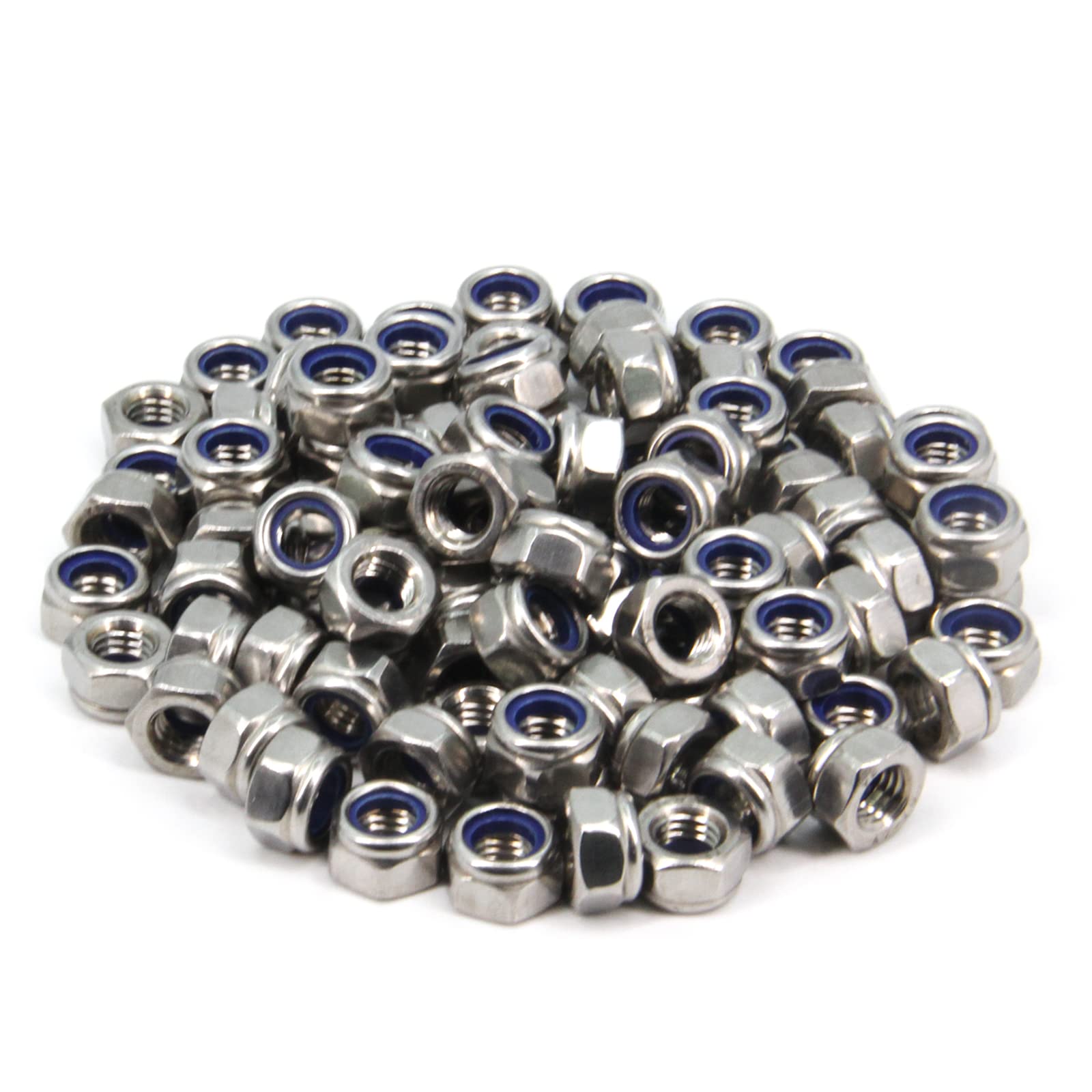 Yeebyee M8 x 1.25mm Pitch 304 Stainless Steel Self-Locking Hex Lock Nuts - Image 3