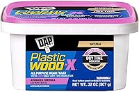 DAP Plastic Wood-X DryDex Wood Filler 32oz Natural - Stainable, Sandable Repair for Holes, Gouges & Cracks