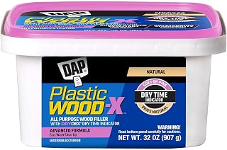 DAP Plastic Wood-X DryDex Wood Filler 32oz Natural - Stainable, Sandable Repair for Holes, Gouges & Cracks