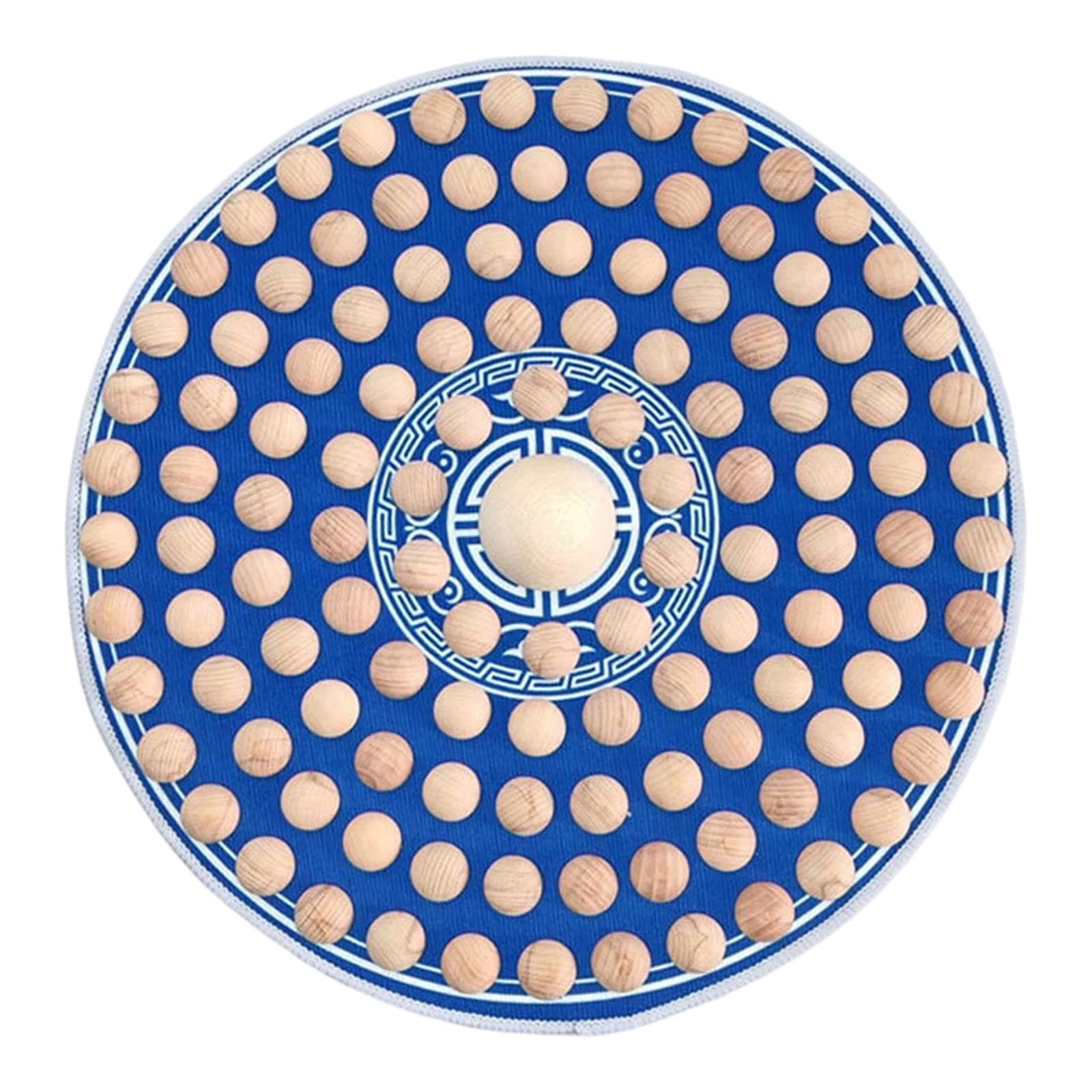 Tapis de Massage Pieds Bois Acupression Ergonomique Réflexologie Antidérapant Pratique Convient à La Relaxation Bureau, Bleu