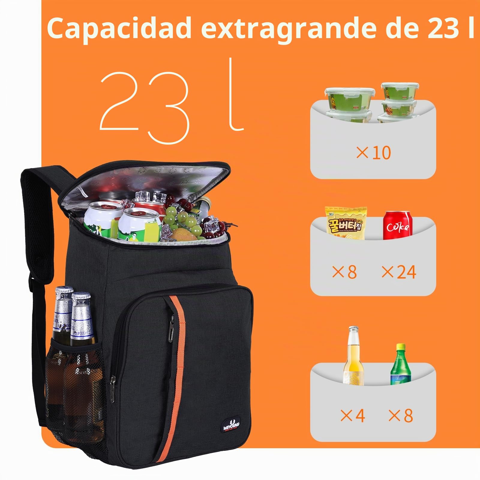 Mochila refrigeradora de 23 l