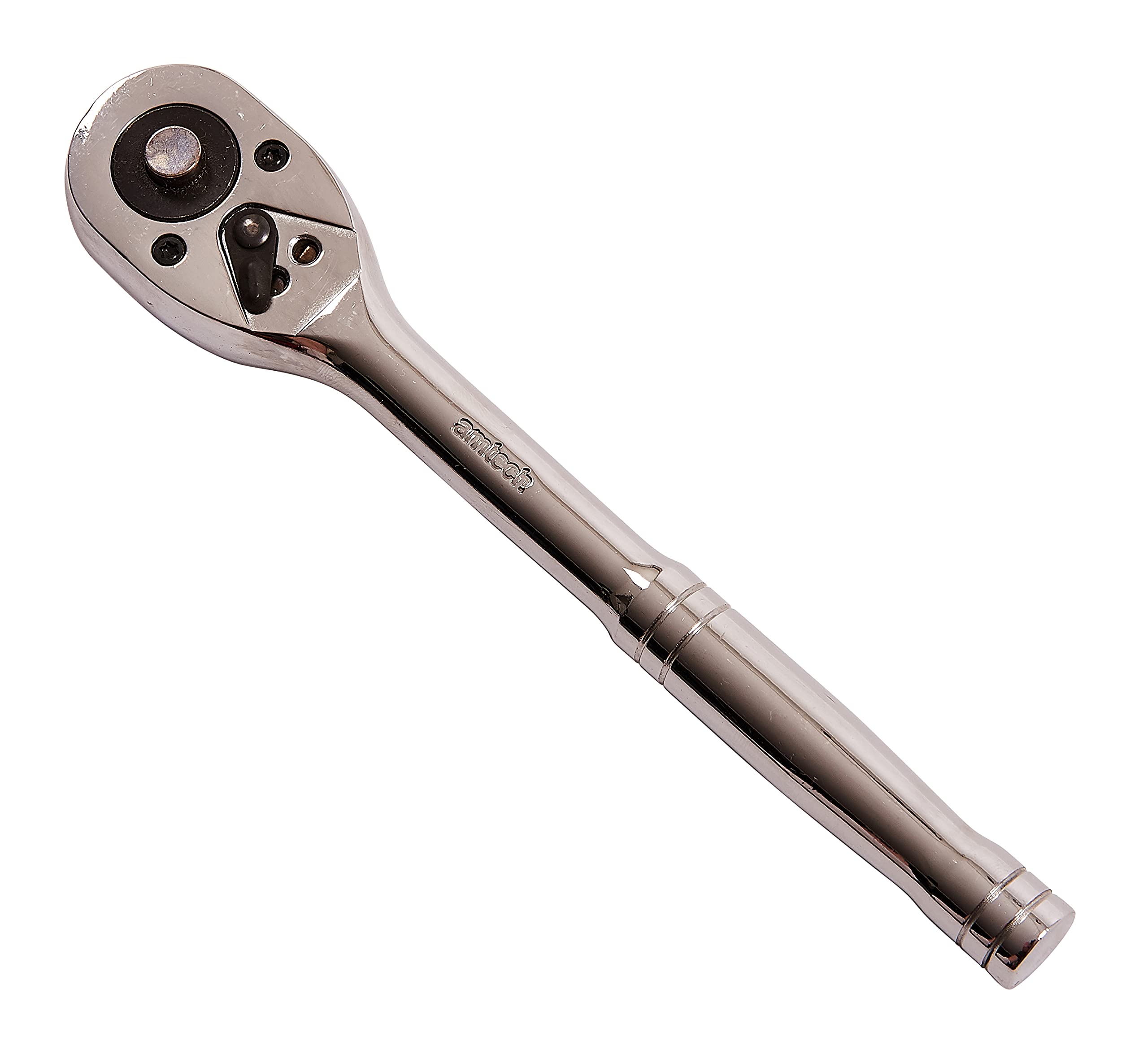 Amtech - 3/8in 24-Tooth Quick-Release Ratchet, Compact Head with Forward/Reverse for Access in confined Spaces, DIY and Trade (3/8in)