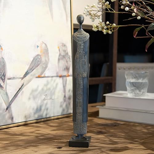 Guichifun Figura coleccionable de estatua africana, figura tradicional tribal para decoración del hogar, estatua de arte africano abstracto,