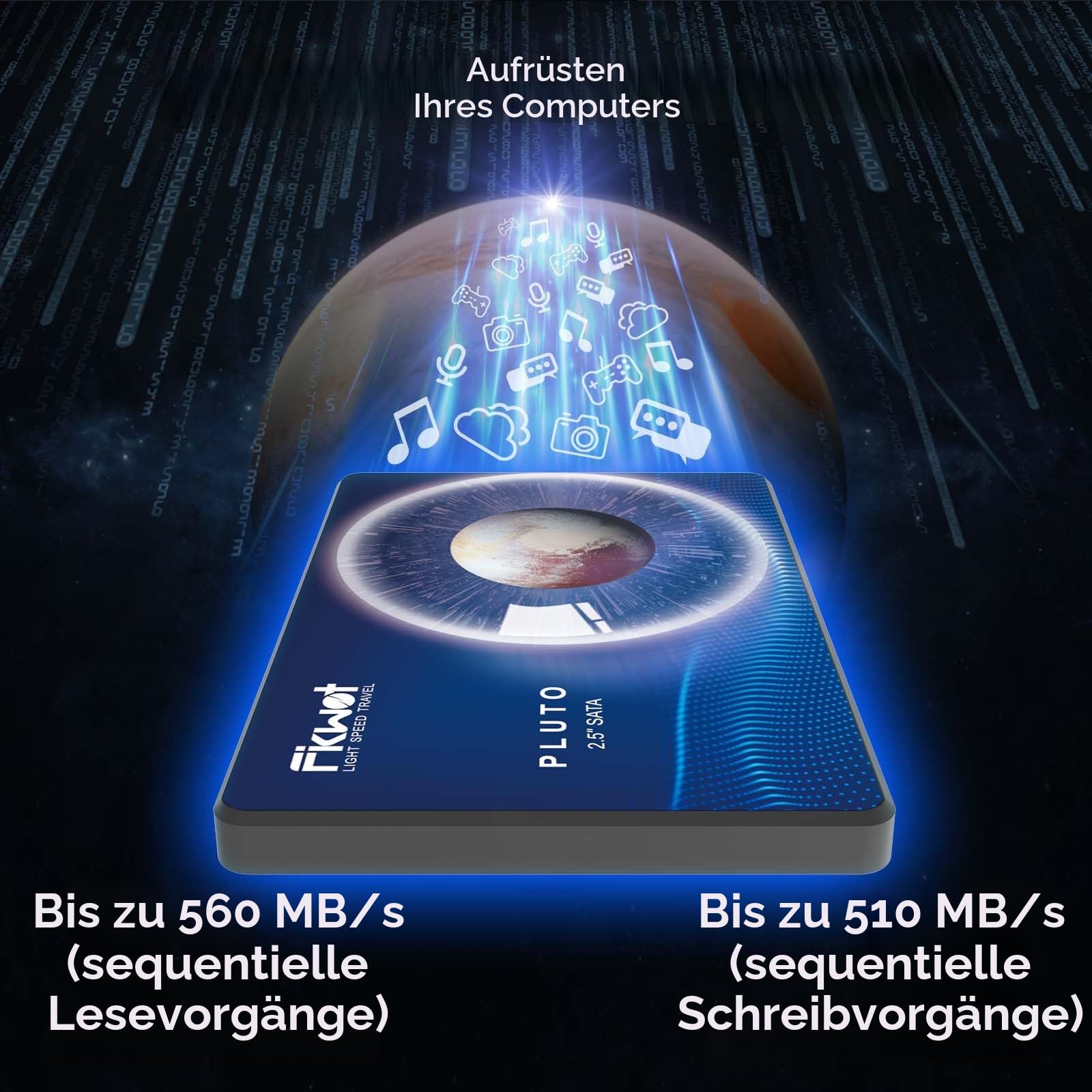 Fikwot FX815 512GB 3D NAND 2,5 Zoll SATA III Interne Solid State Drive – 6Gb/s Interne SSD, 560MB/s Lesen, schnelle Festkörper-Laufwerk für Laptop und Desktop