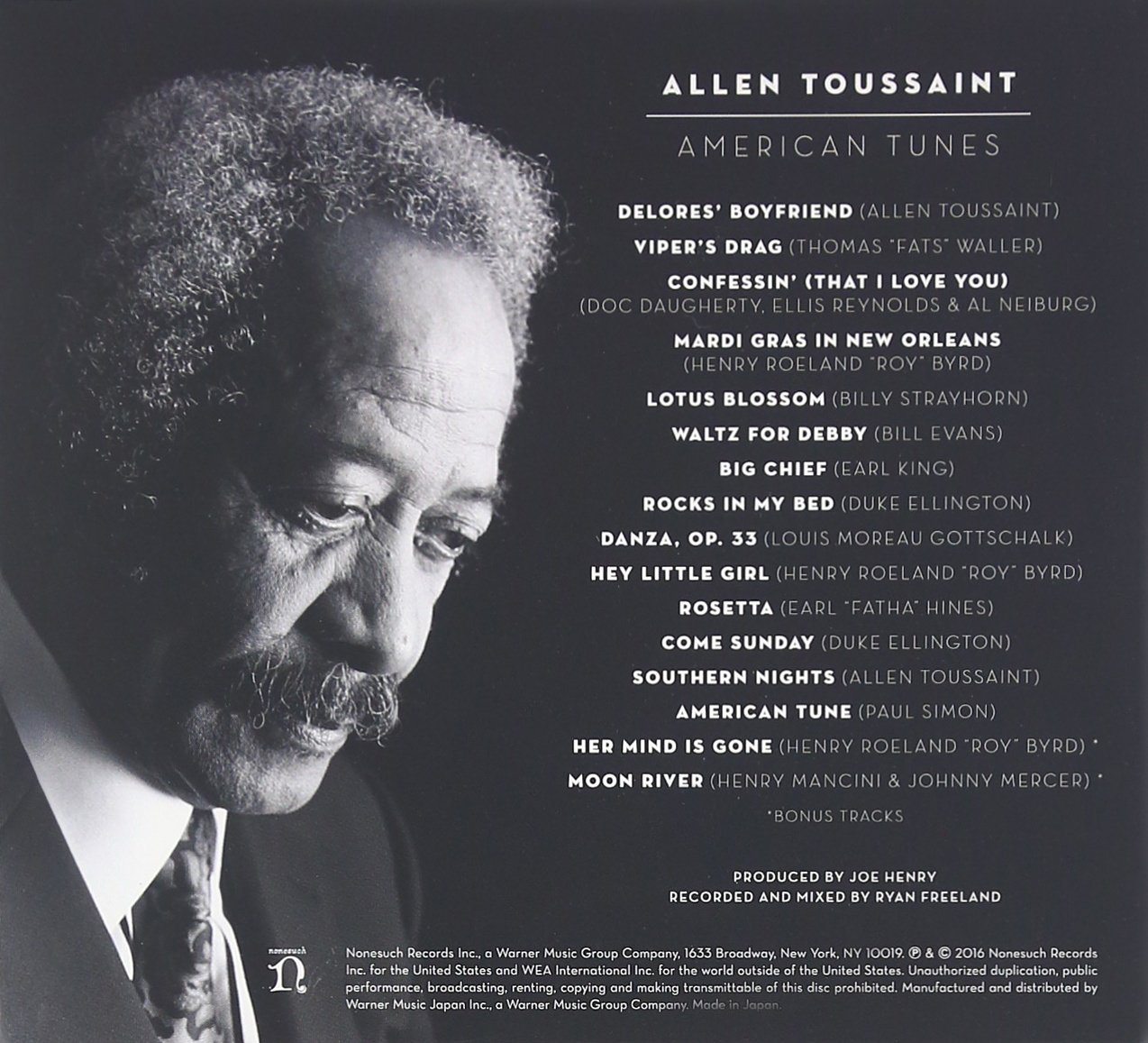 ALLEN TOUSSAINT - American Tunes - Disque CD