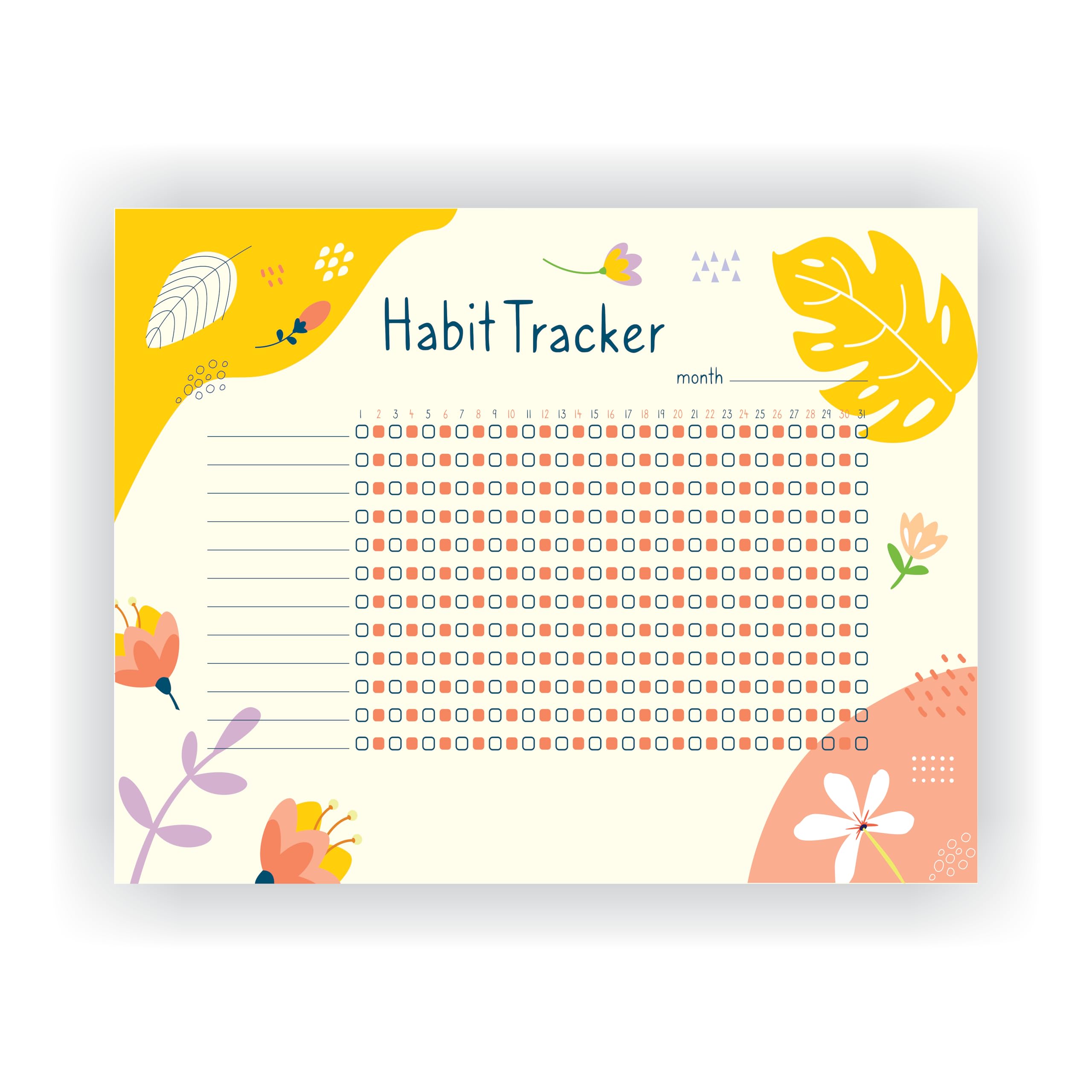 Kelenate® (Rectangle) Habit Tracker Calendar - Inspirational Habit Journal - 12 Sheets Daily Habit Tracker Journal and Goal Board - Motivational Goal Journal - Great Tool For Productivity And Workout (Design-3)-picture-39