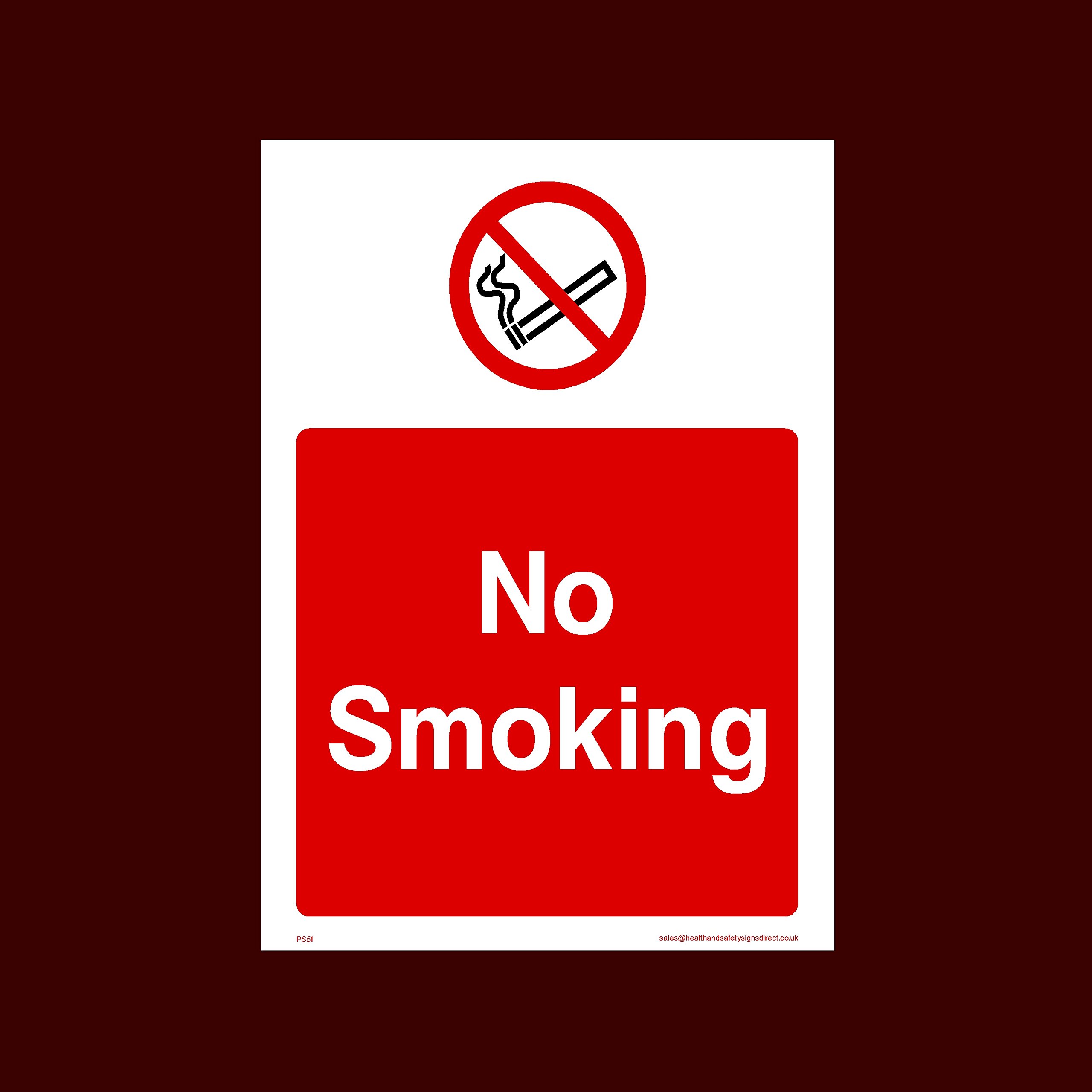 Ussp&S No Smoking Sticker/Self Adhesive Sign (Ps51) - No Smoking, Building, Counter, Bar, Premises, Law, Naked Lights