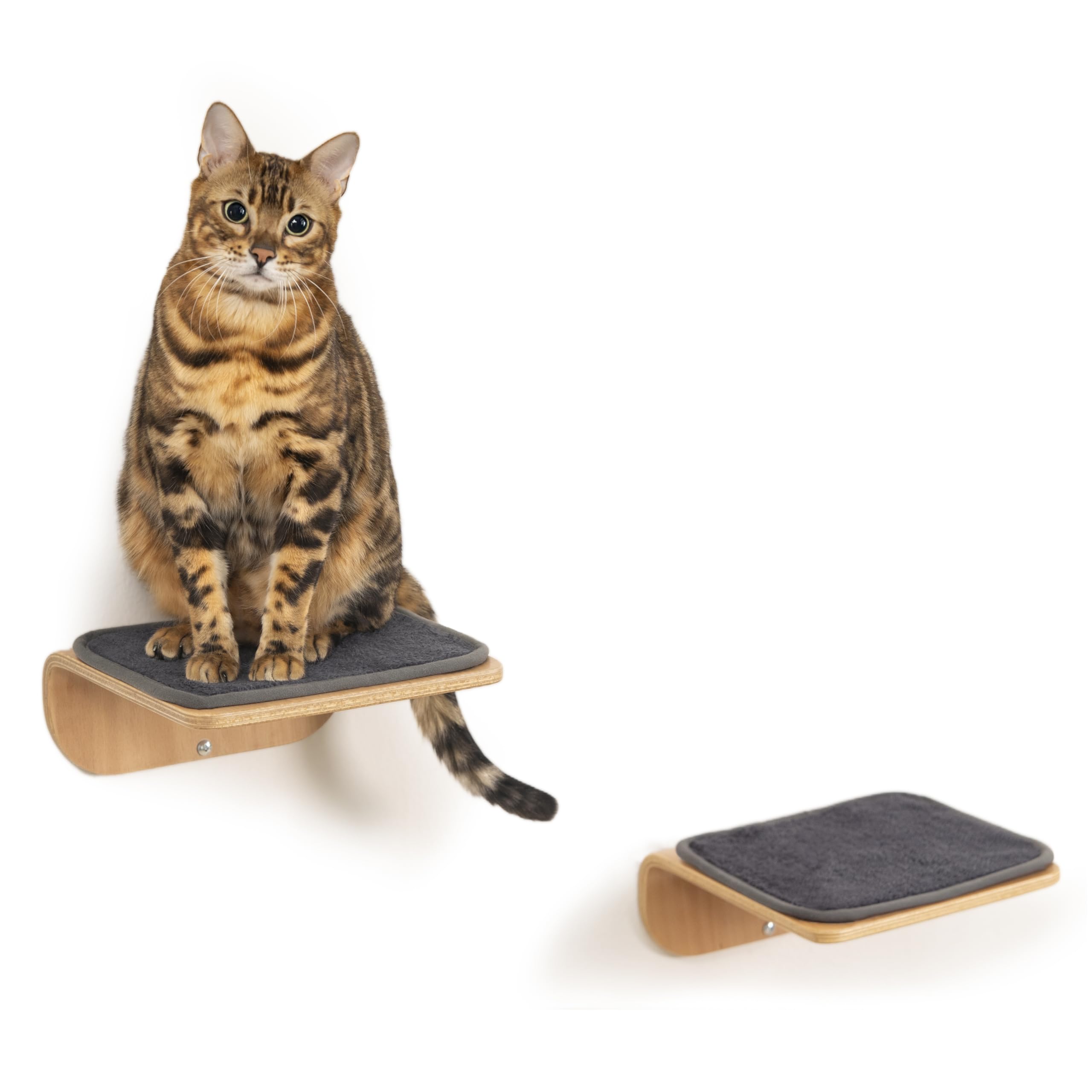 Cat Shelves, Cat Wall Steps and Perch, Cat nest, Wooden Floating Cat Climbing Furniture for Hopping and Sleeping, with Scratching Cushion?Steps?