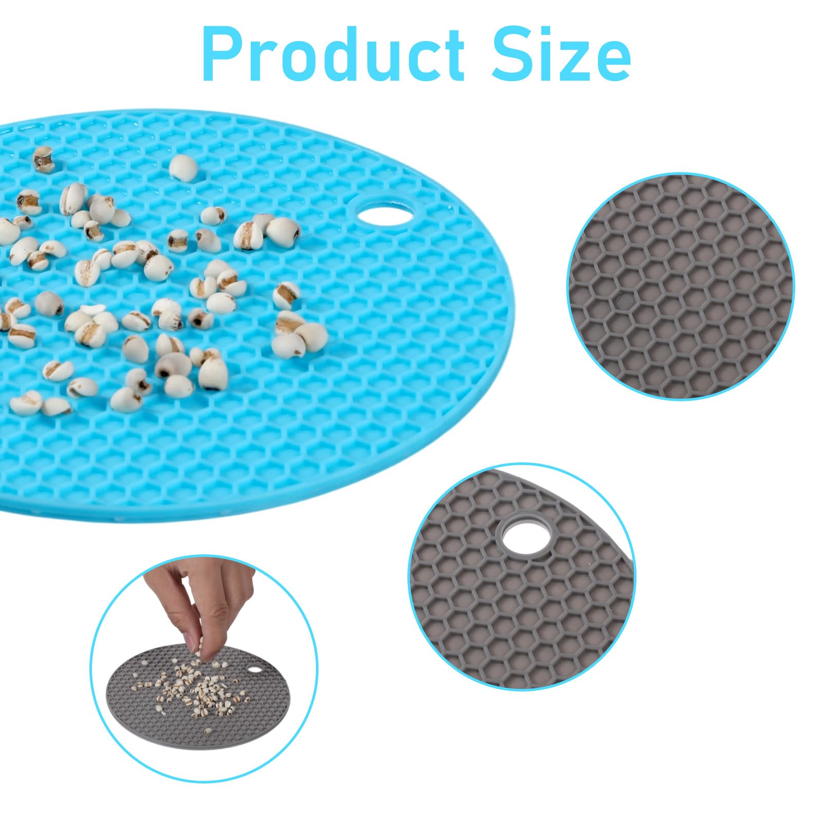 2 Pcs Bird Slow Feeder Mats, Interactive Foraging Mat, Extend Eating Time, Birds Toy for Parakeet, Cockatiel, African Grey, Conure (Blue & Grey) - image 4