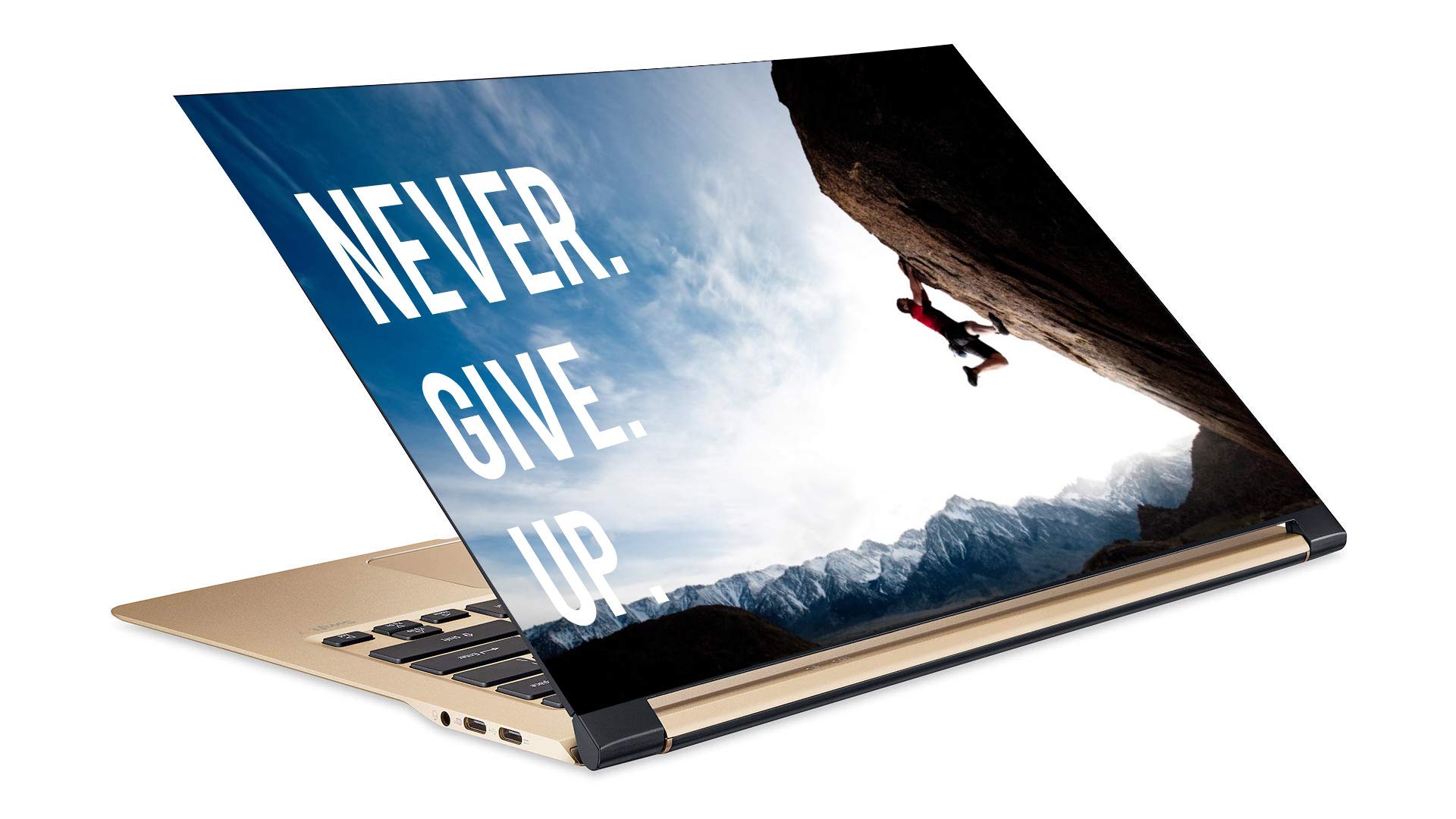 KingcreationNever Give up Laptop Skin 15.6 Vinyl Vinyl Laptop Decal 15.6