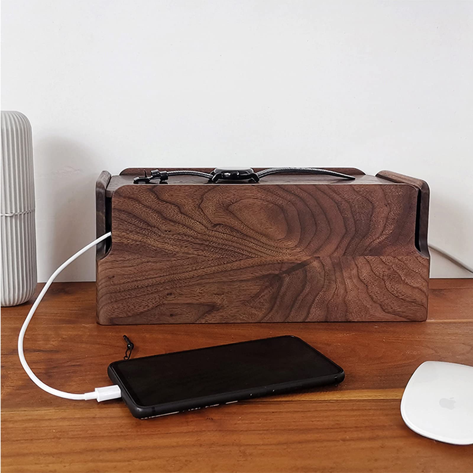Kleine Houten Stijl Kabel Organizer Box Om Kleine Houten Stijl Kabel Organizer Box Om