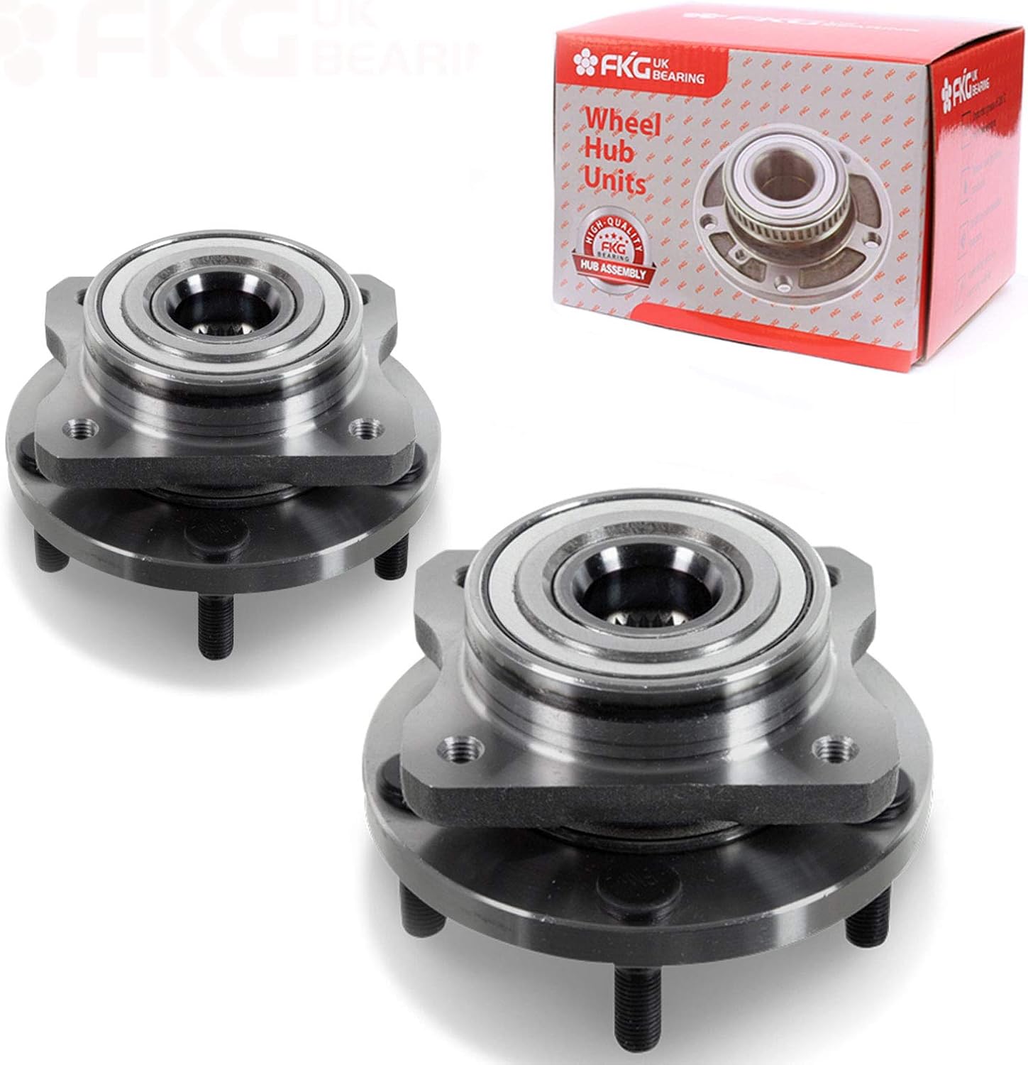 FKG 513123 (ONLY for 15", 16" OR 17" Wheels) Front Wheel Bearing Hub Assembly for 96-07 Chrysler Town & Country Dodge Caravan, 96-00 Plymouth Voyager, 00-03 Chrysler Voyager, Set of 2