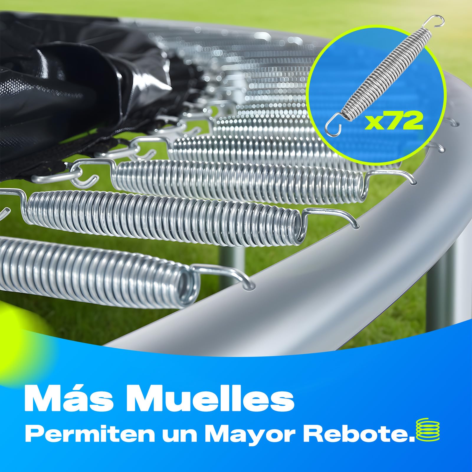 Zupapa Cama Elástica Resistente con Red de Seguridad y Escalera Antideslizante para Niños y Adultos, Diversión Familiar al Aire Libre en el Patio