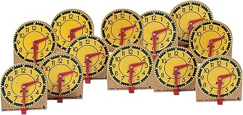 Judy Instructo Mini-Clocks - 4 1/8 x 4 inches - Set of 12, Size 6
