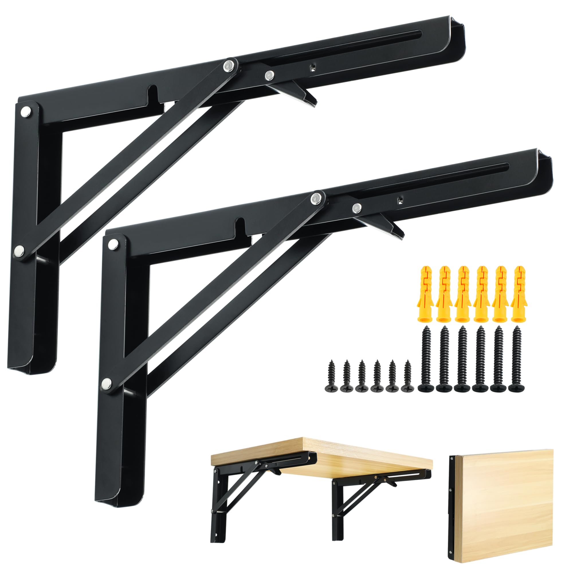 Equerre pliable robustes 30 cm Mooche lot de 2 supports de console 90 degres