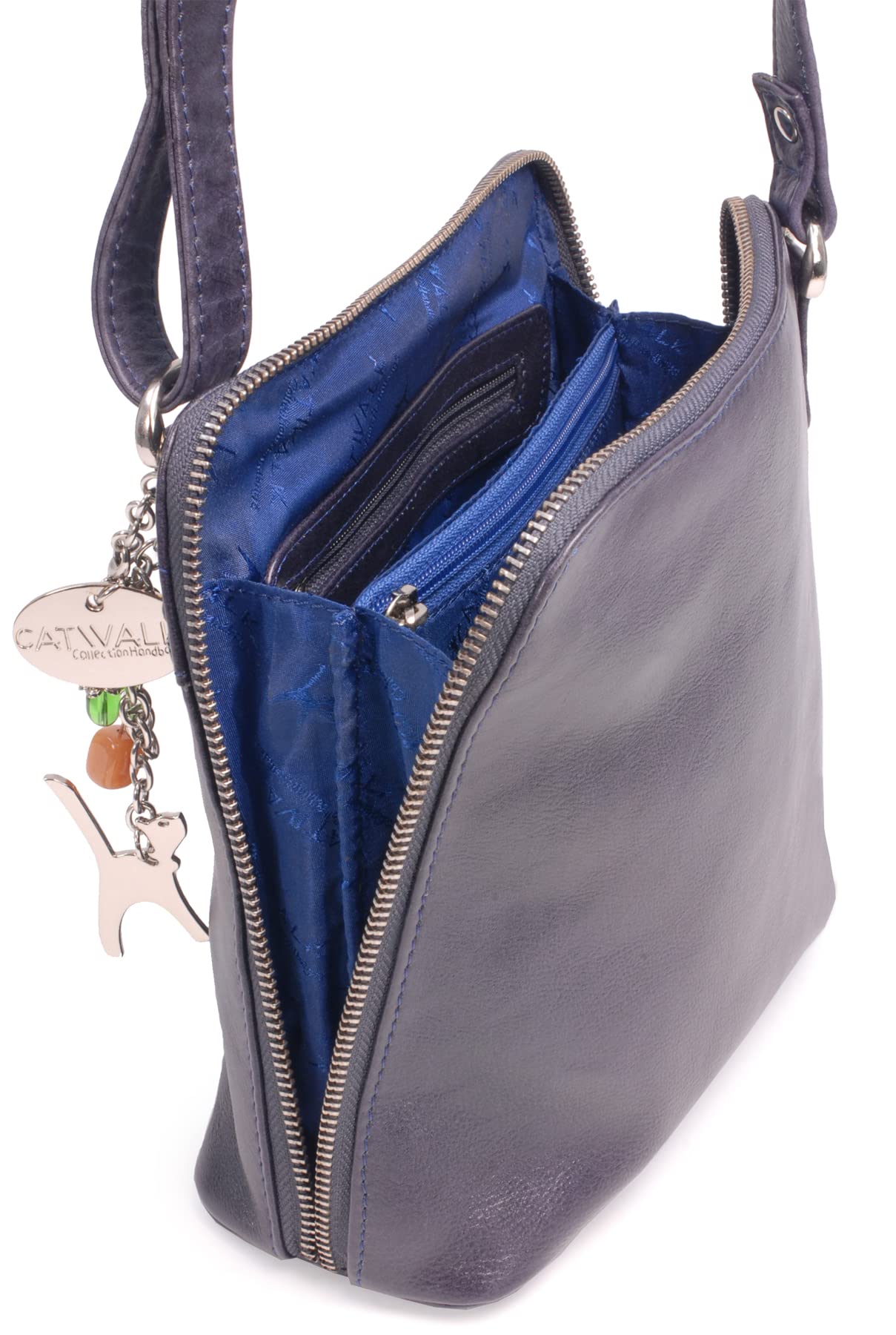 Catwalk Collection Handbags - Bandolera de Piel - Bolso Cruzado Mujer - Bolso de Mano Mediano - Correa Ajustable - Eleanor
