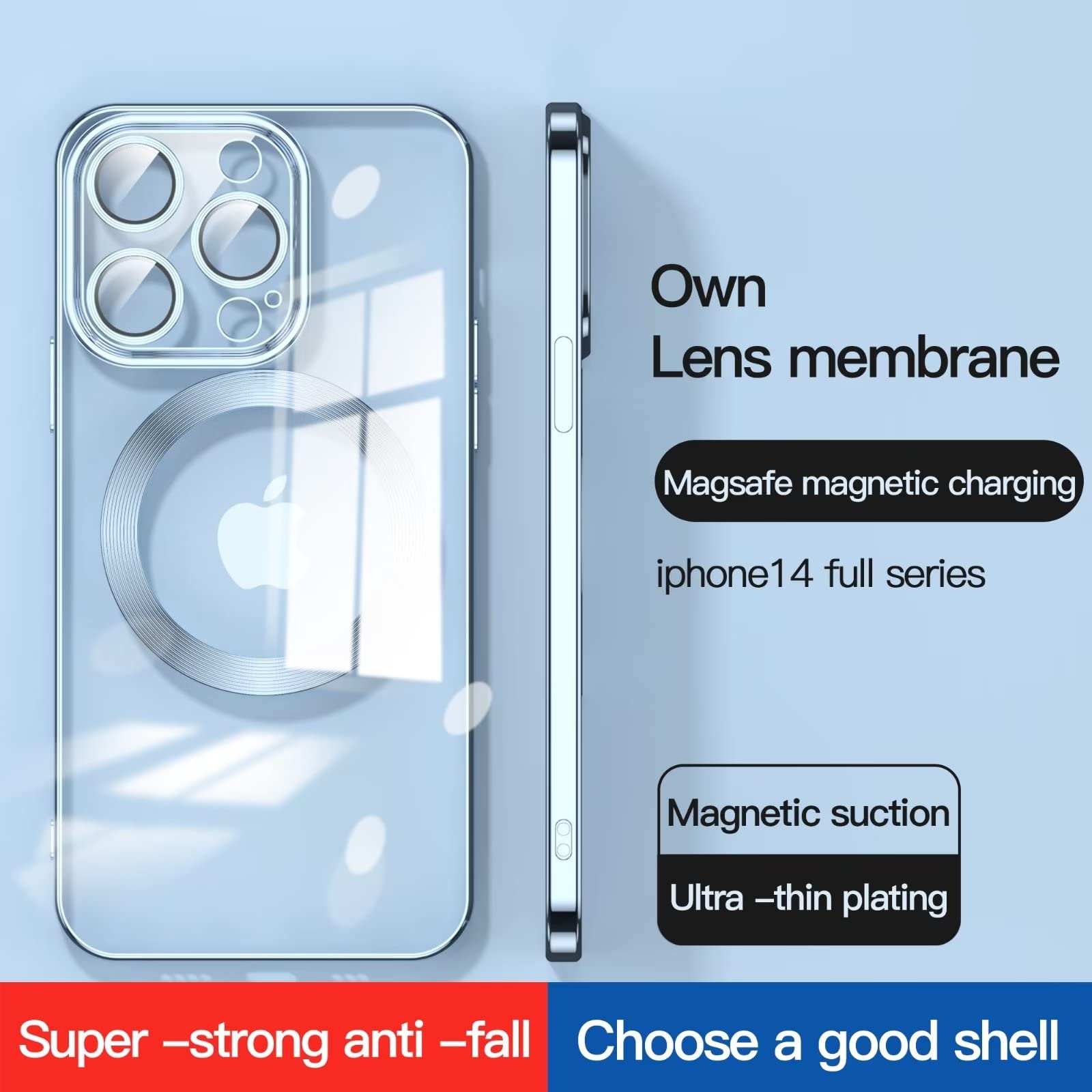 YUANDMI Custodia Magnetica Con MagSafe Per IPhone 14 Pro - Sottile, Opaca, Antigiallo, Antiurto - Silicone