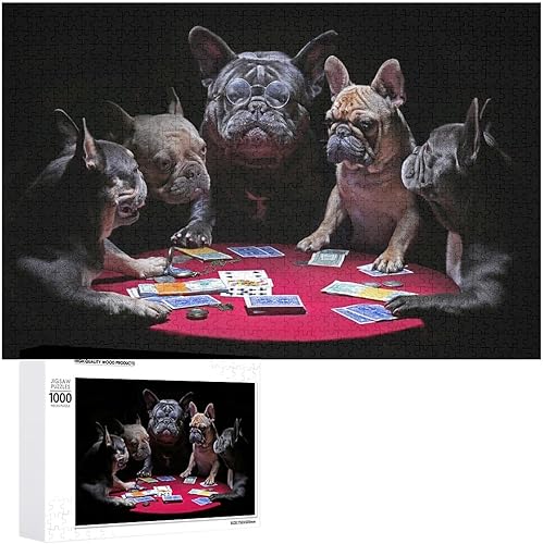 Rompecabezas para adultos de 300 piezas, divertido rompecabezas de bulldog francés, divertido rompecabezas familiar desafiante, juego de rompecabezas