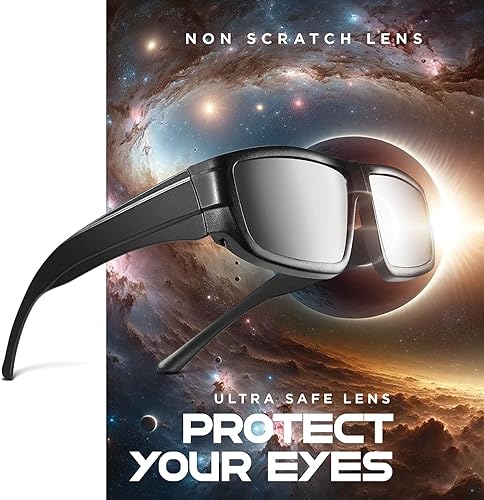 Miniatura 4 de Medical king Gafas de eclipse solar aprobadas 2024 (paquete de 1) con certificación CE e ISO para visión directa del sol + guía de eclipse adicional