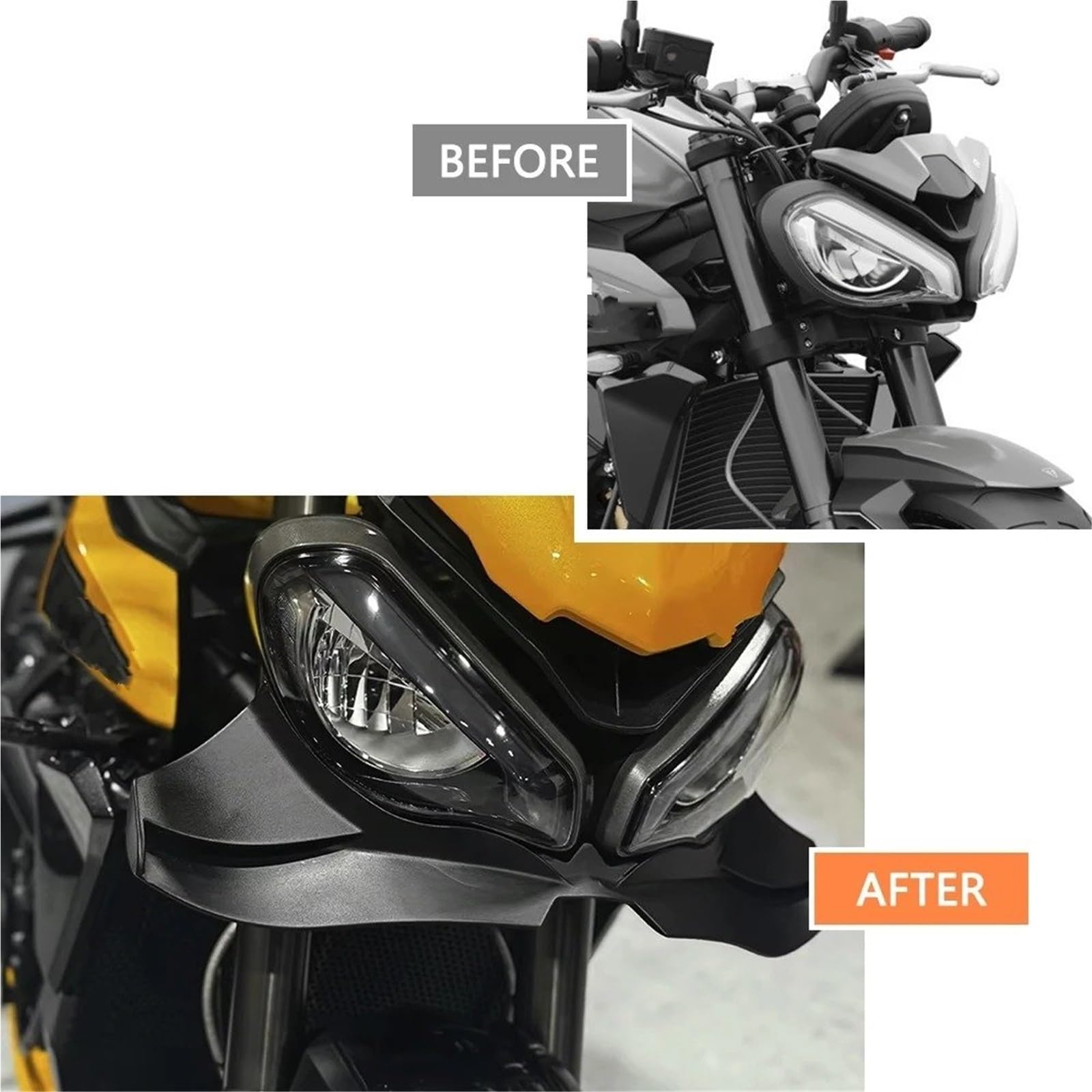 Alerón Delantero Aerodinámico para Street Triple 765 R RS 2025 2020-2024, Alerones Frontales De Fuerza Descendente, Winglet Cubierta carenado(Fibra de Carbon)
